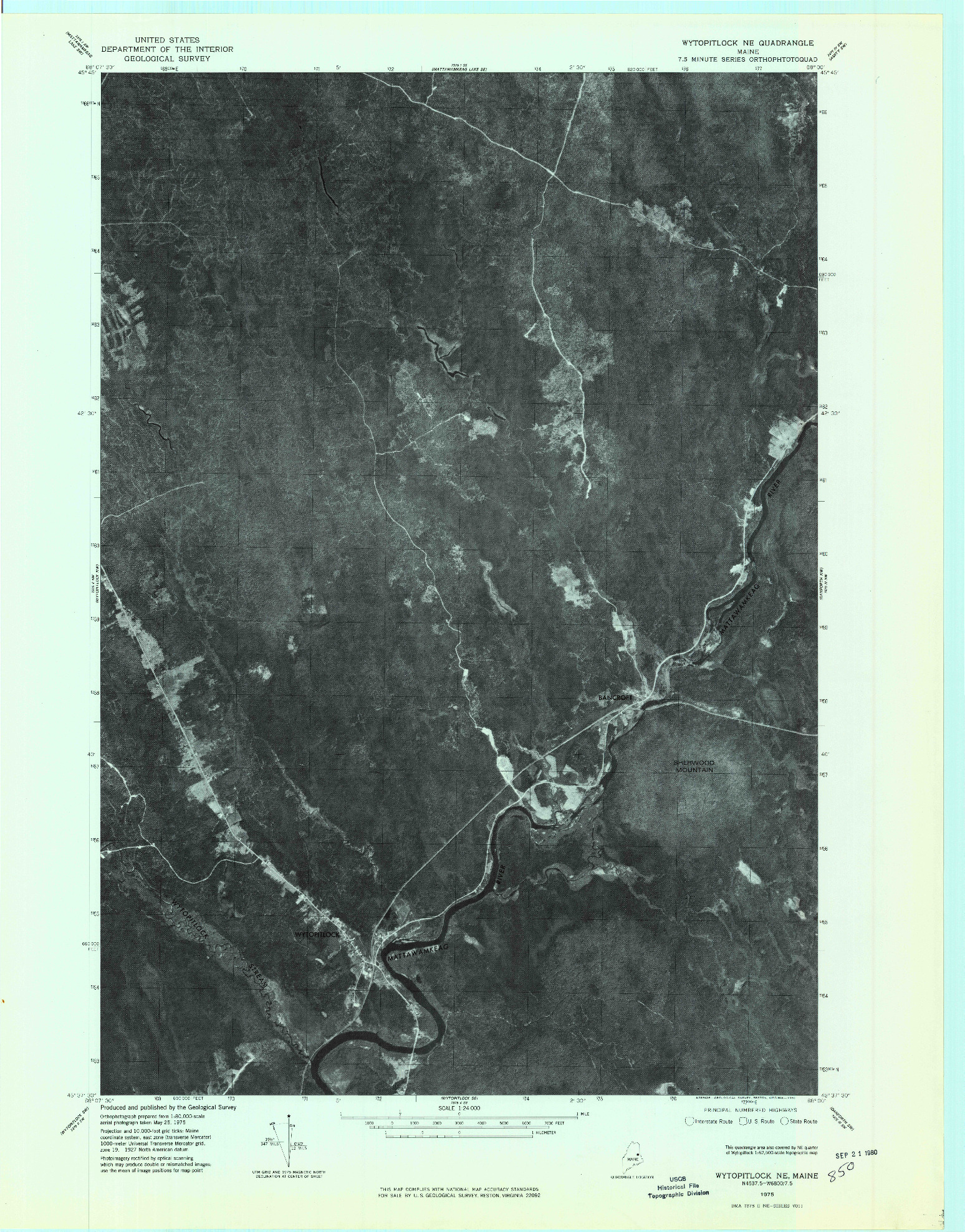 USGS 1:24000-SCALE QUADRANGLE FOR WYTOPITLOCK NE, ME 1975