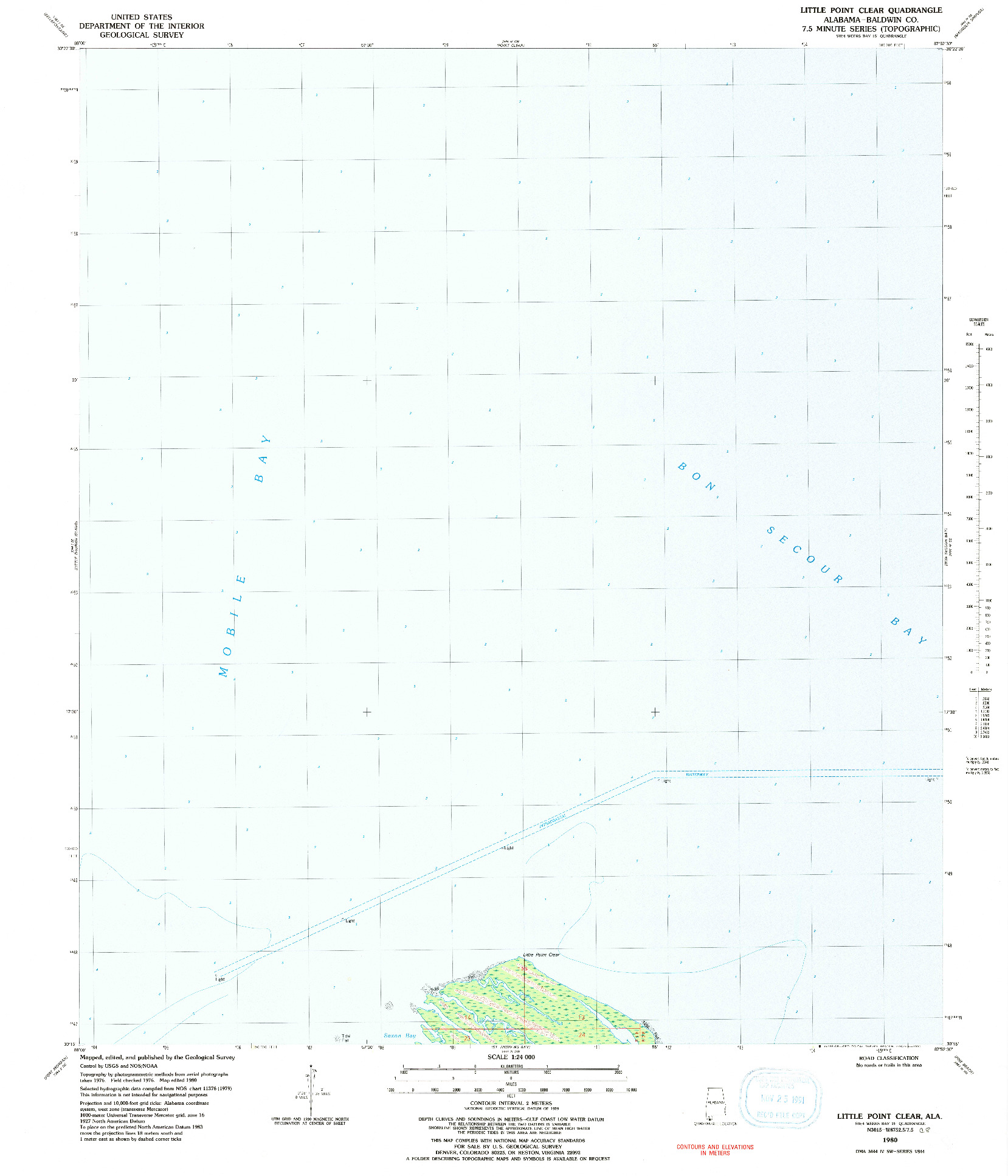 USGS 1:24000-SCALE QUADRANGLE FOR LITTLE POINT CLEAR, AL 1980