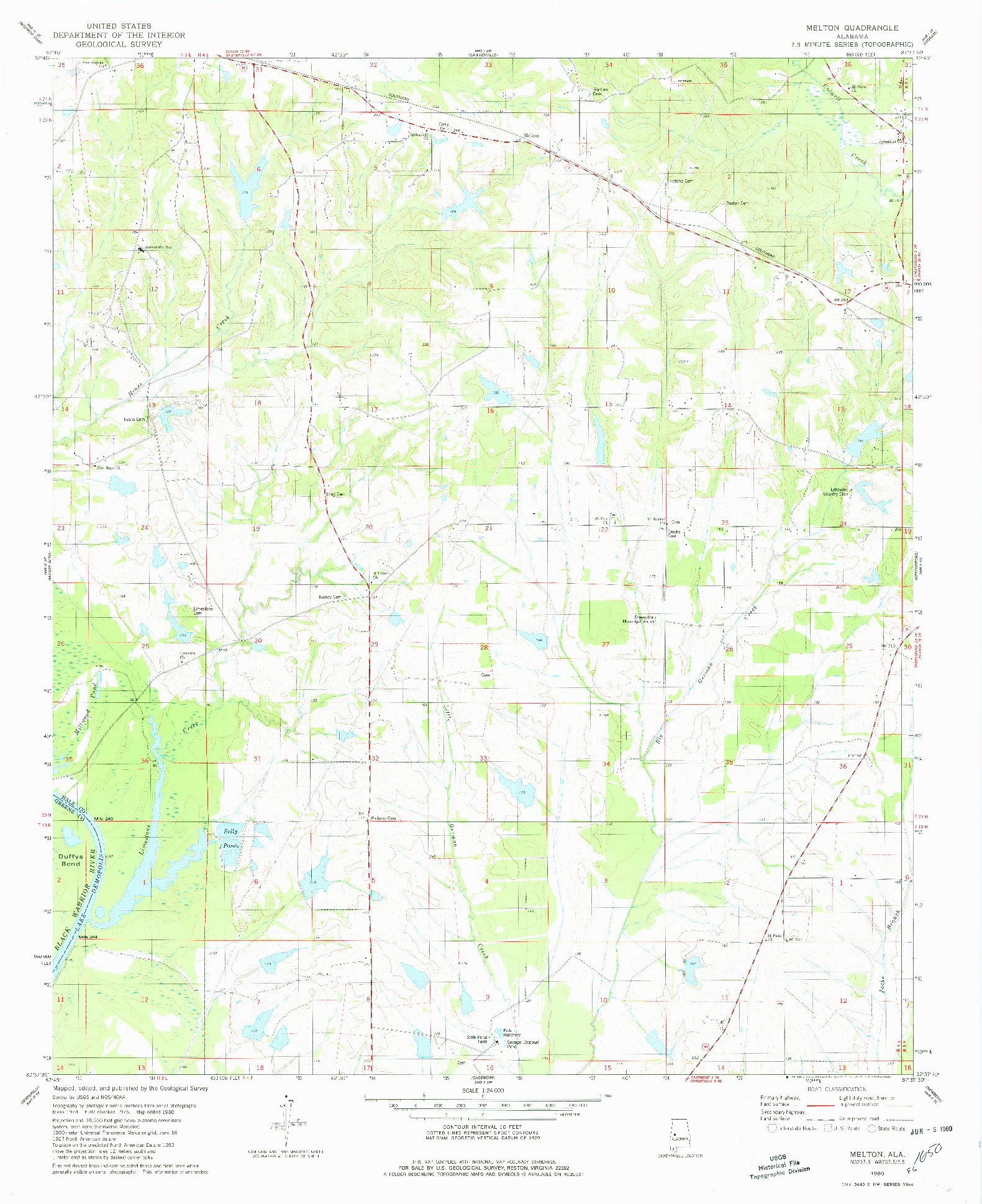 USGS 1:24000-SCALE QUADRANGLE FOR MELTON, AL 1980