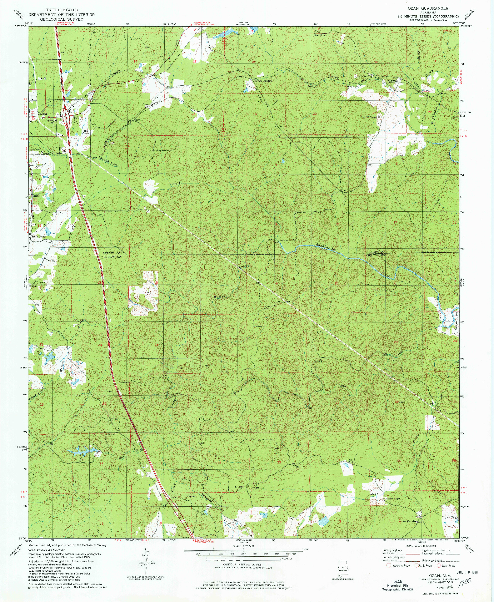 USGS 1:24000-SCALE QUADRANGLE FOR OZAN, AL 1979