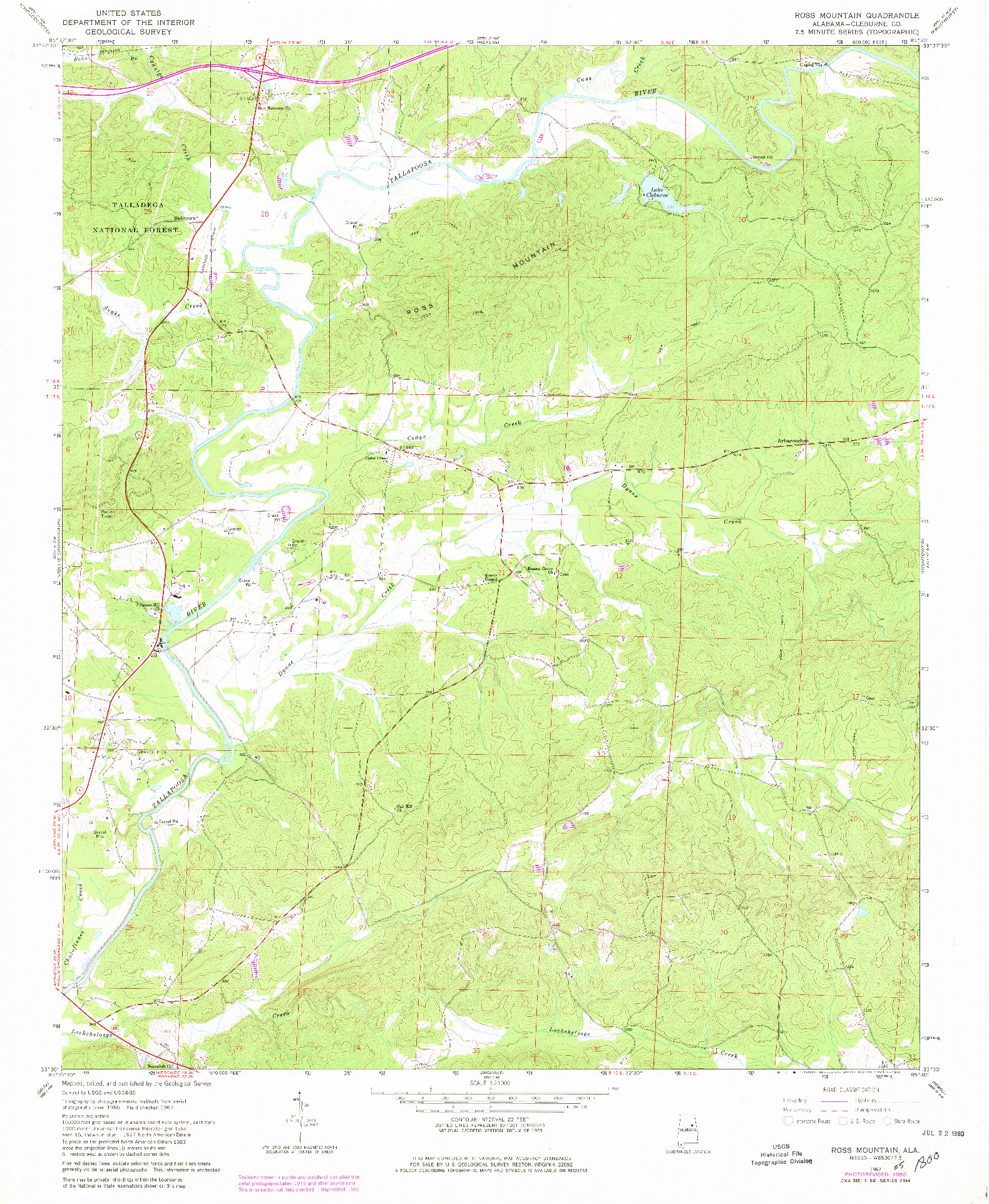 USGS 1:24000-SCALE QUADRANGLE FOR ROSS MOUNTAIN, AL 1967