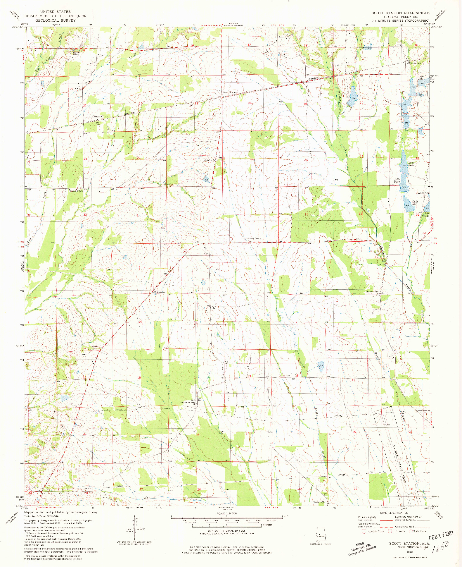USGS 1:24000-SCALE QUADRANGLE FOR SCOTT STATION, AL 1979