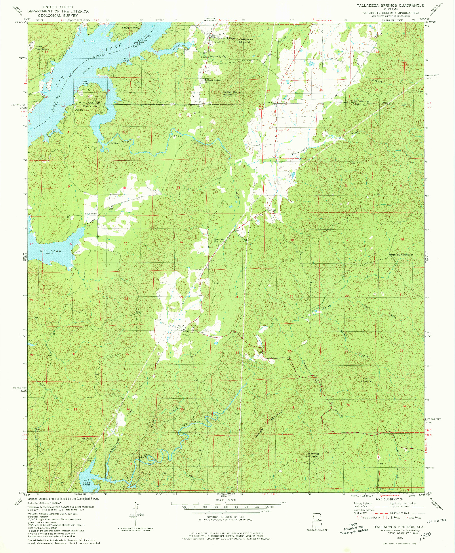 USGS 1:24000-SCALE QUADRANGLE FOR TALLADEGA SPRINGS, AL 1979