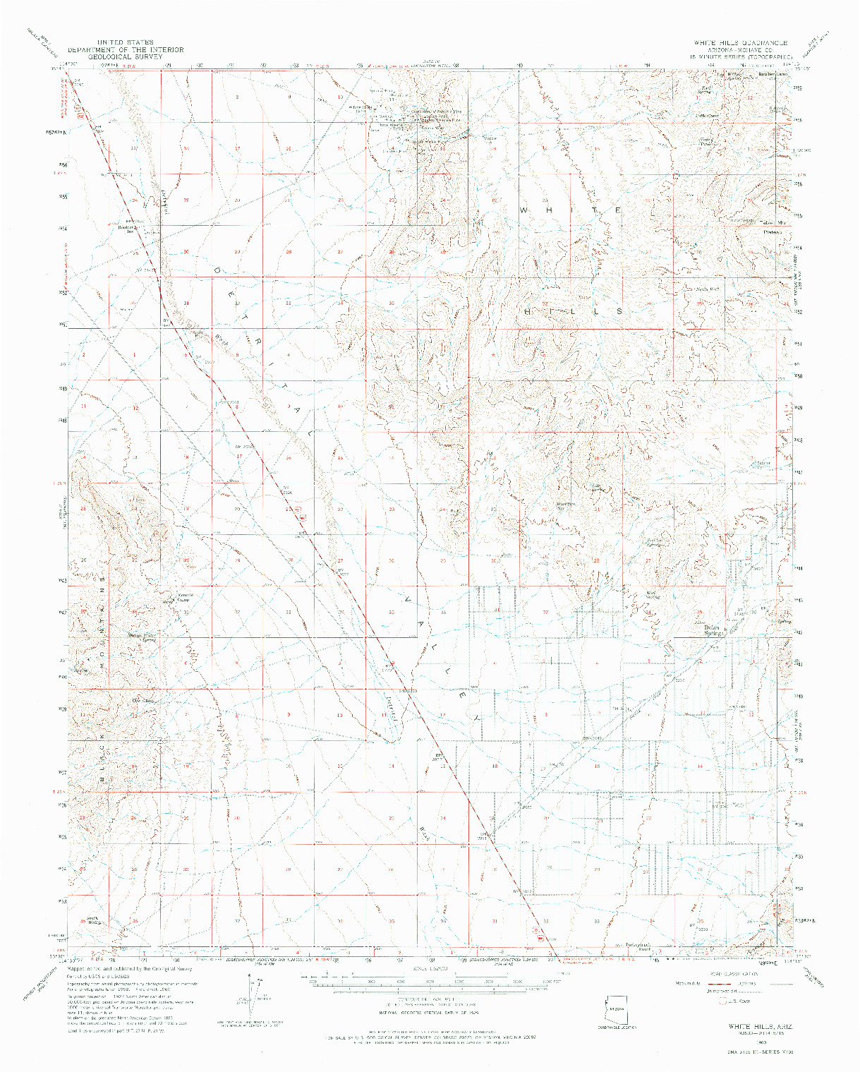 USGS 1:62500-SCALE QUADRANGLE FOR WHITE HILLS, AZ 1960