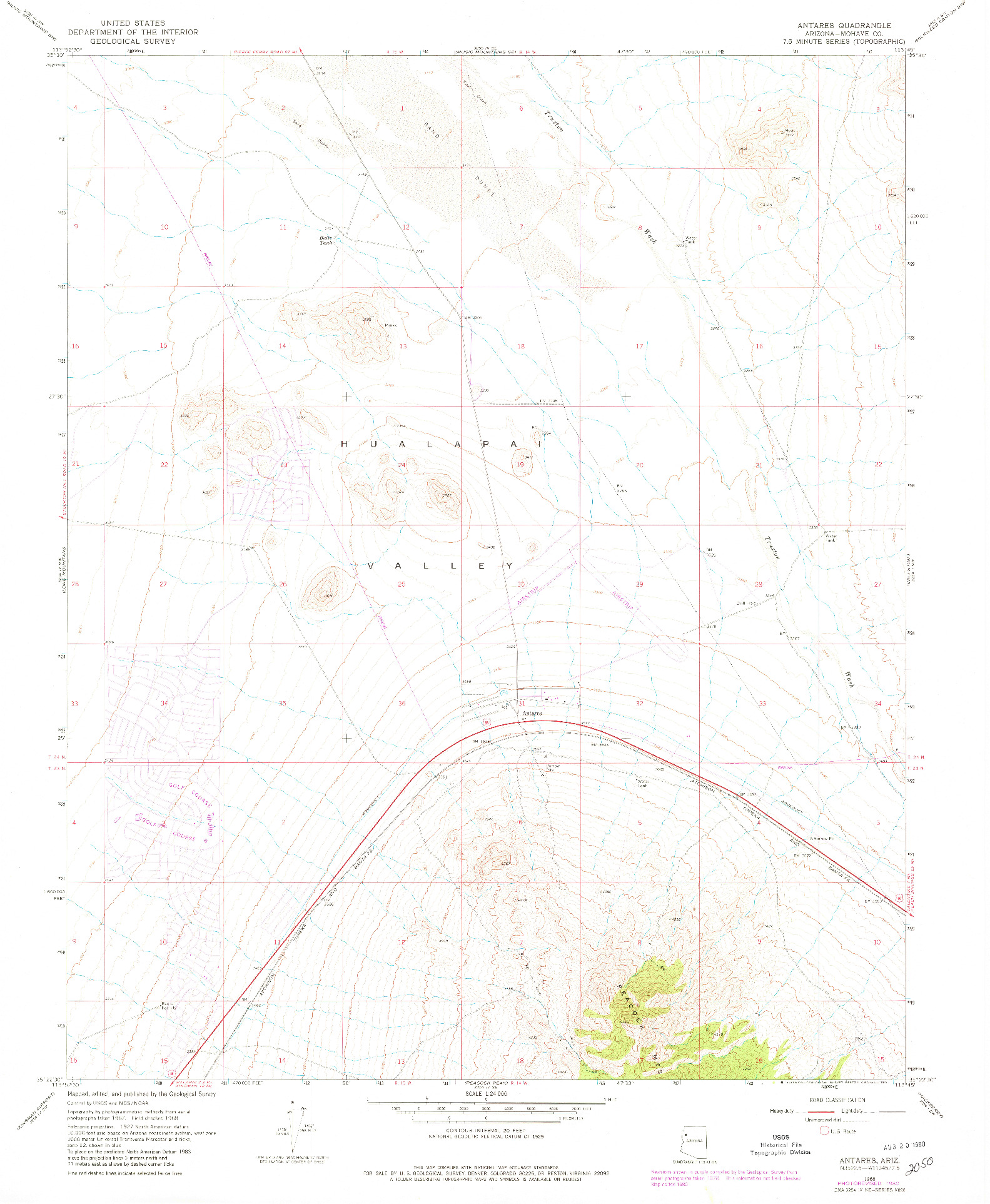 USGS 1:24000-SCALE QUADRANGLE FOR ANTARES, AZ 1968