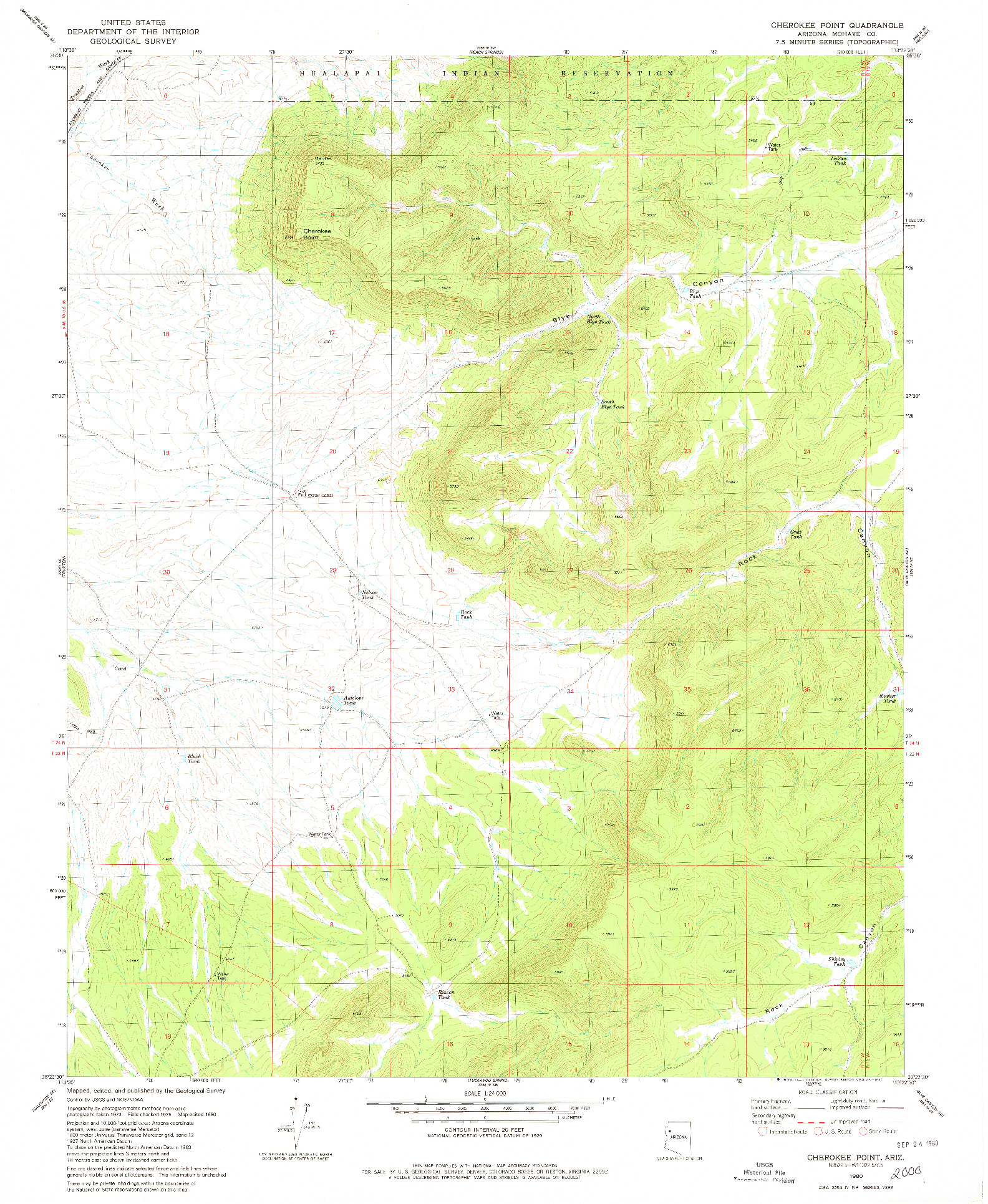 USGS 1:24000-SCALE QUADRANGLE FOR CHEROKEE POINT, AZ 1980