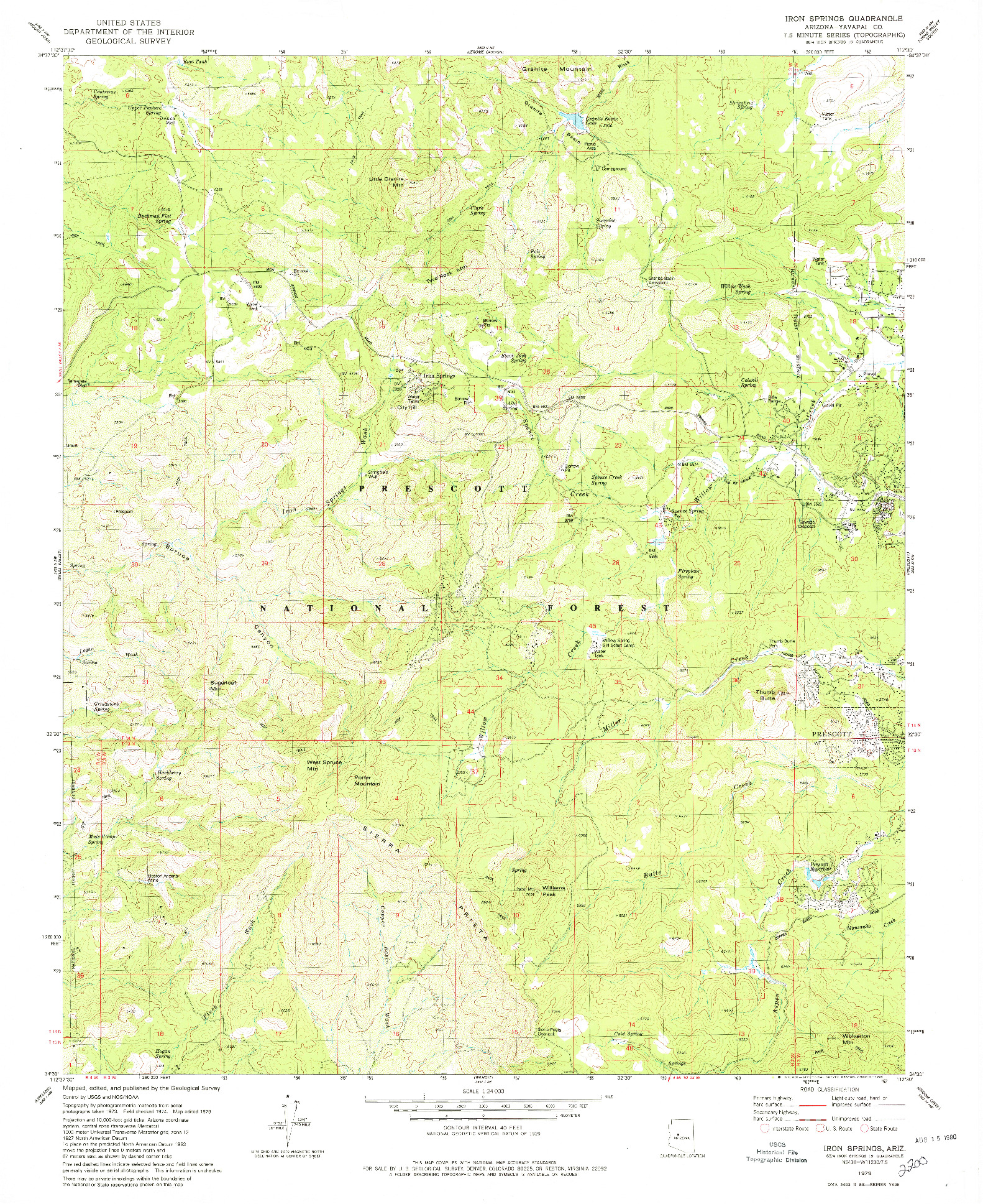 USGS 1:24000-SCALE QUADRANGLE FOR IRON SPRINGS, AZ 1979