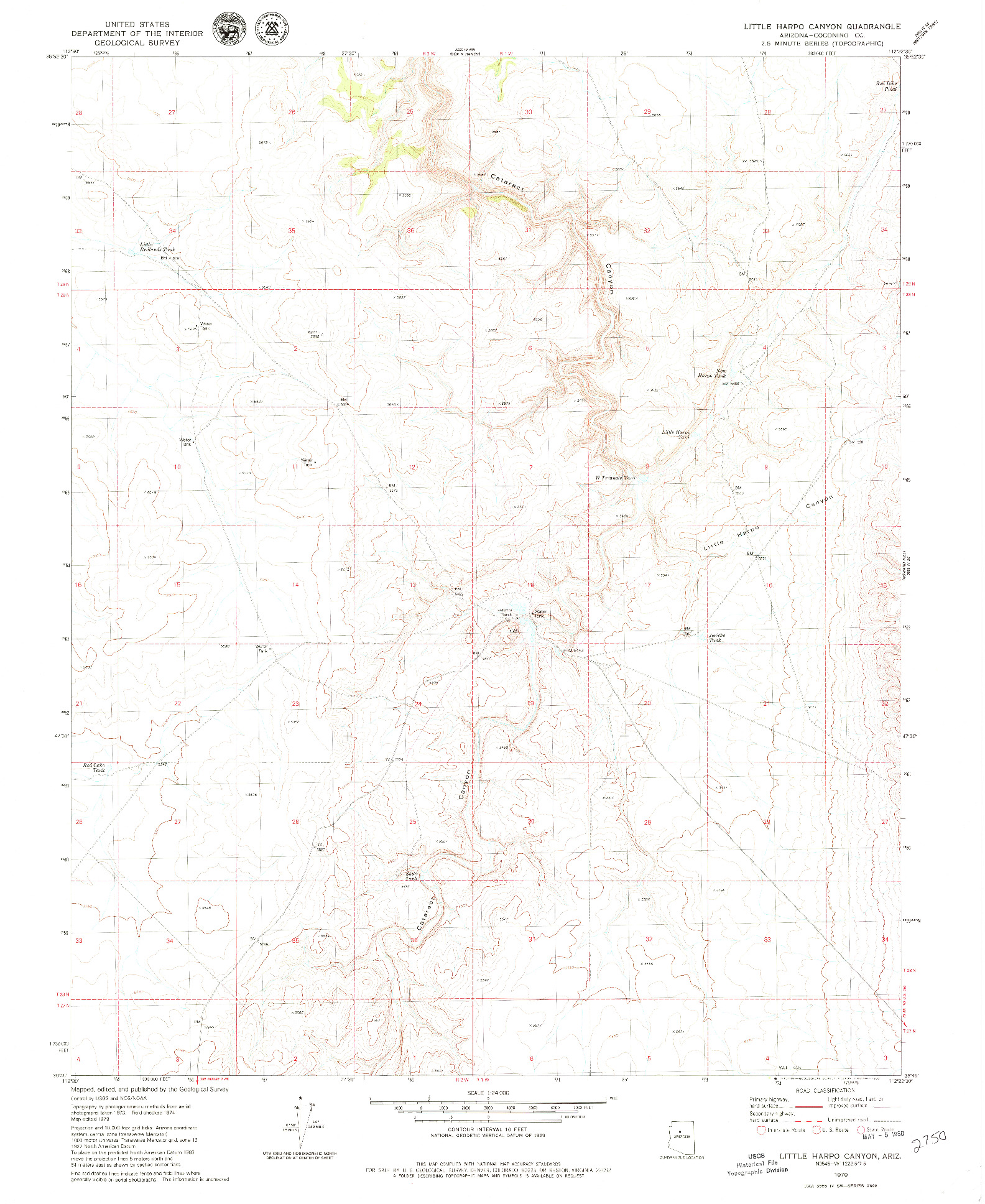 USGS 1:24000-SCALE QUADRANGLE FOR LITTLE HARPO CANYON, AZ 1979
