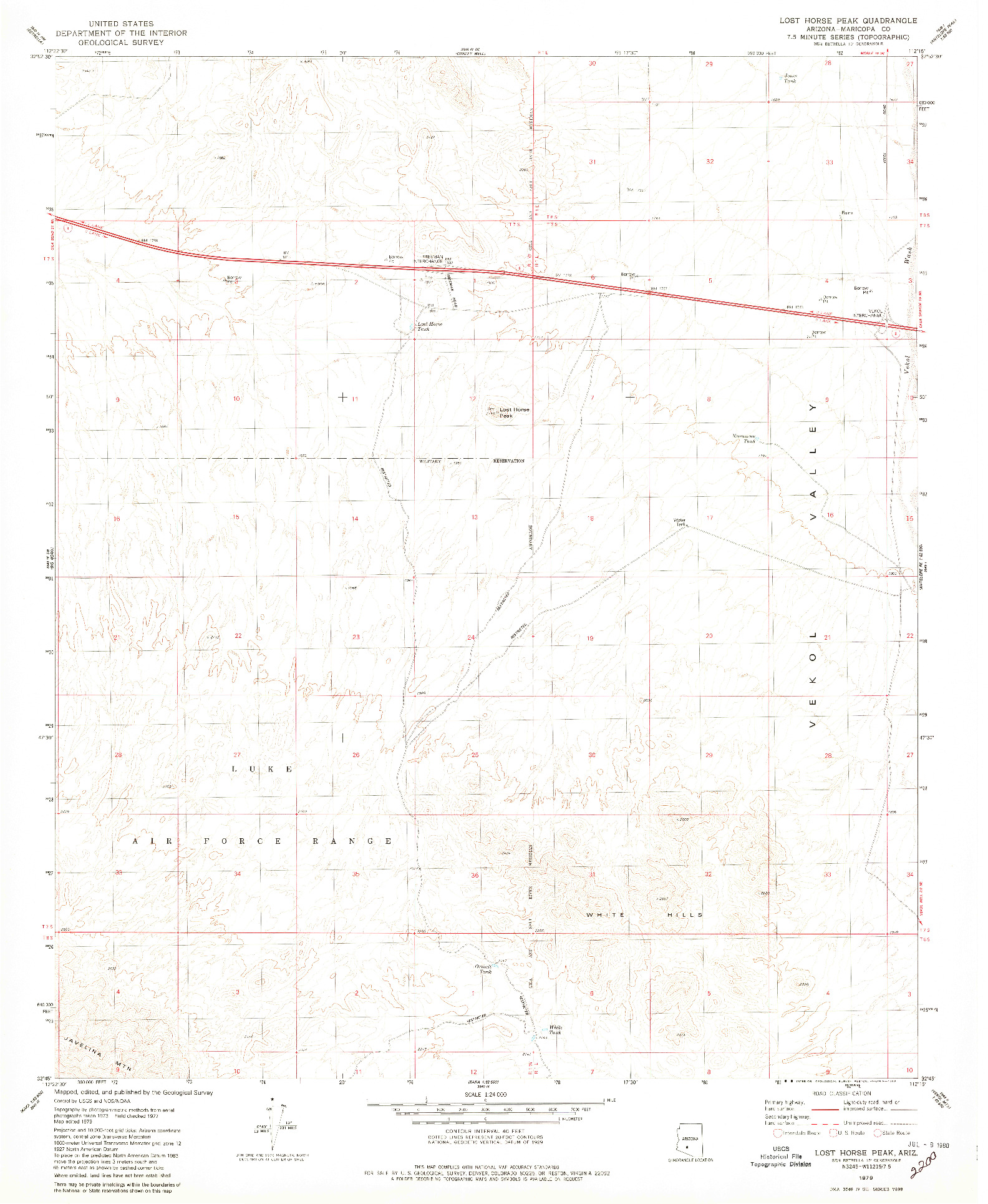 USGS 1:24000-SCALE QUADRANGLE FOR LOST HORSE PEAK, AZ 1979