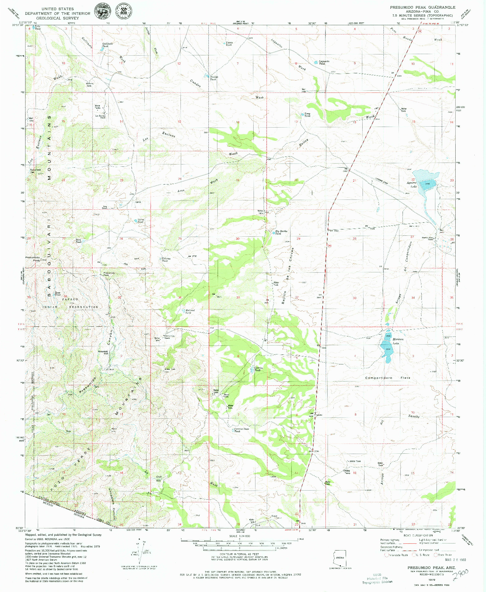USGS 1:24000-SCALE QUADRANGLE FOR PRESUMIDO PEAK, AZ 1979