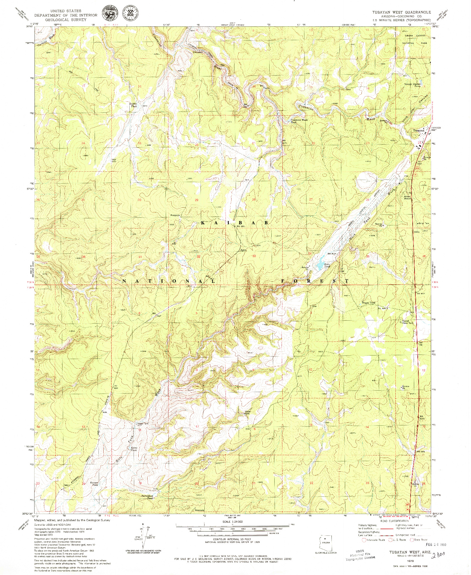 USGS 1:24000-SCALE QUADRANGLE FOR TUSAYAN WEST, AZ 1979