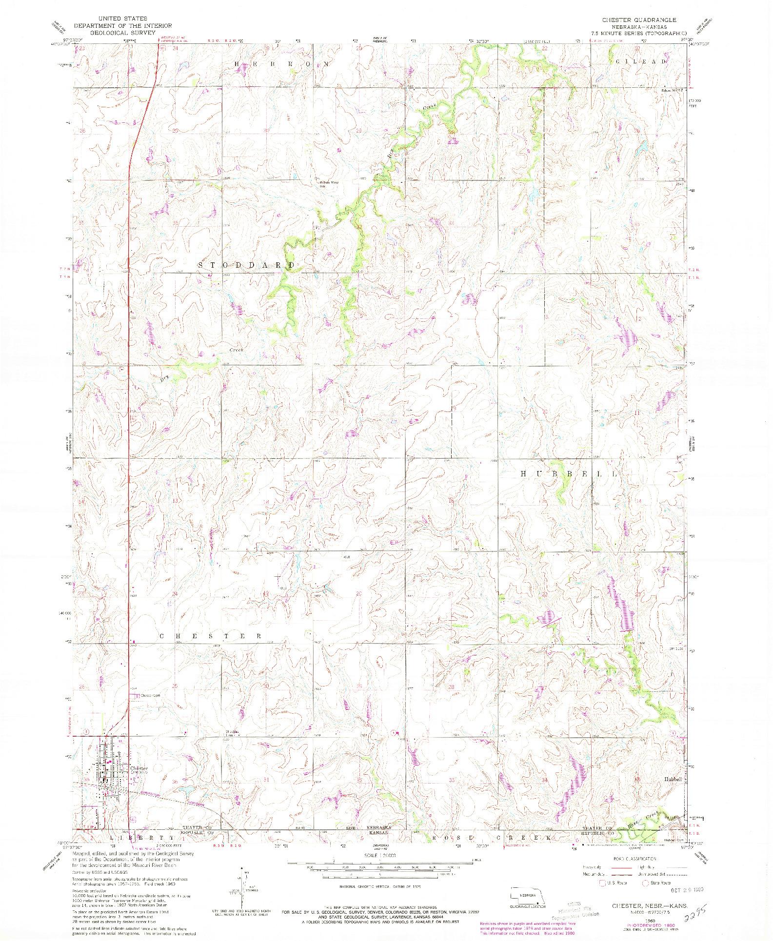 USGS 1:24000-SCALE QUADRANGLE FOR CHESTER, NE 1960