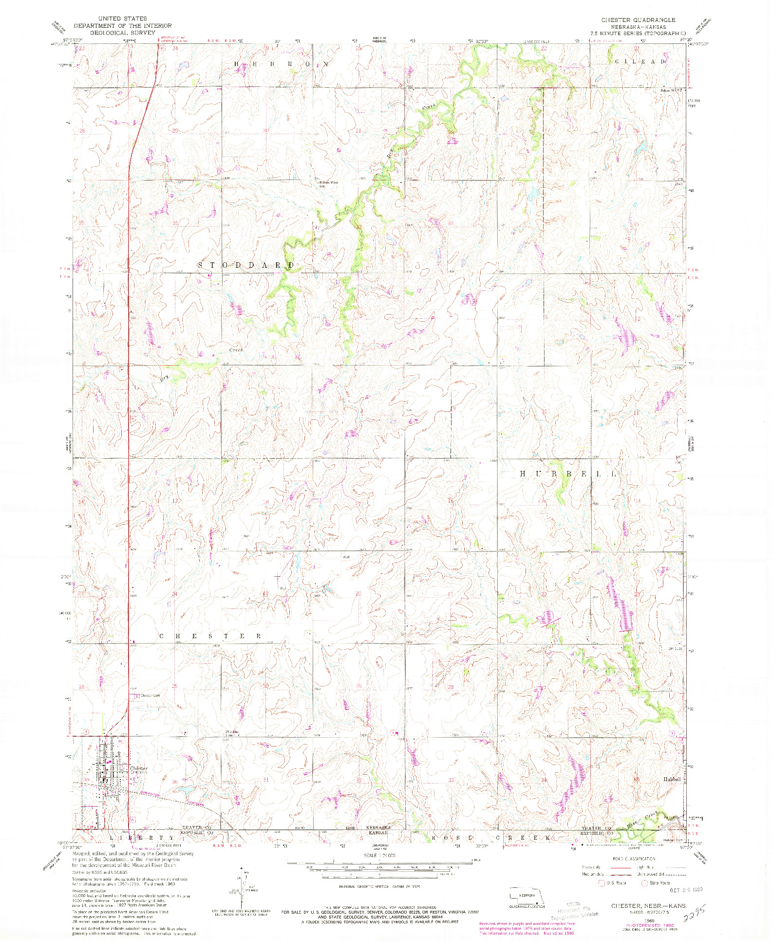 USGS 1:24000-SCALE QUADRANGLE FOR CHESTER, NE 1960