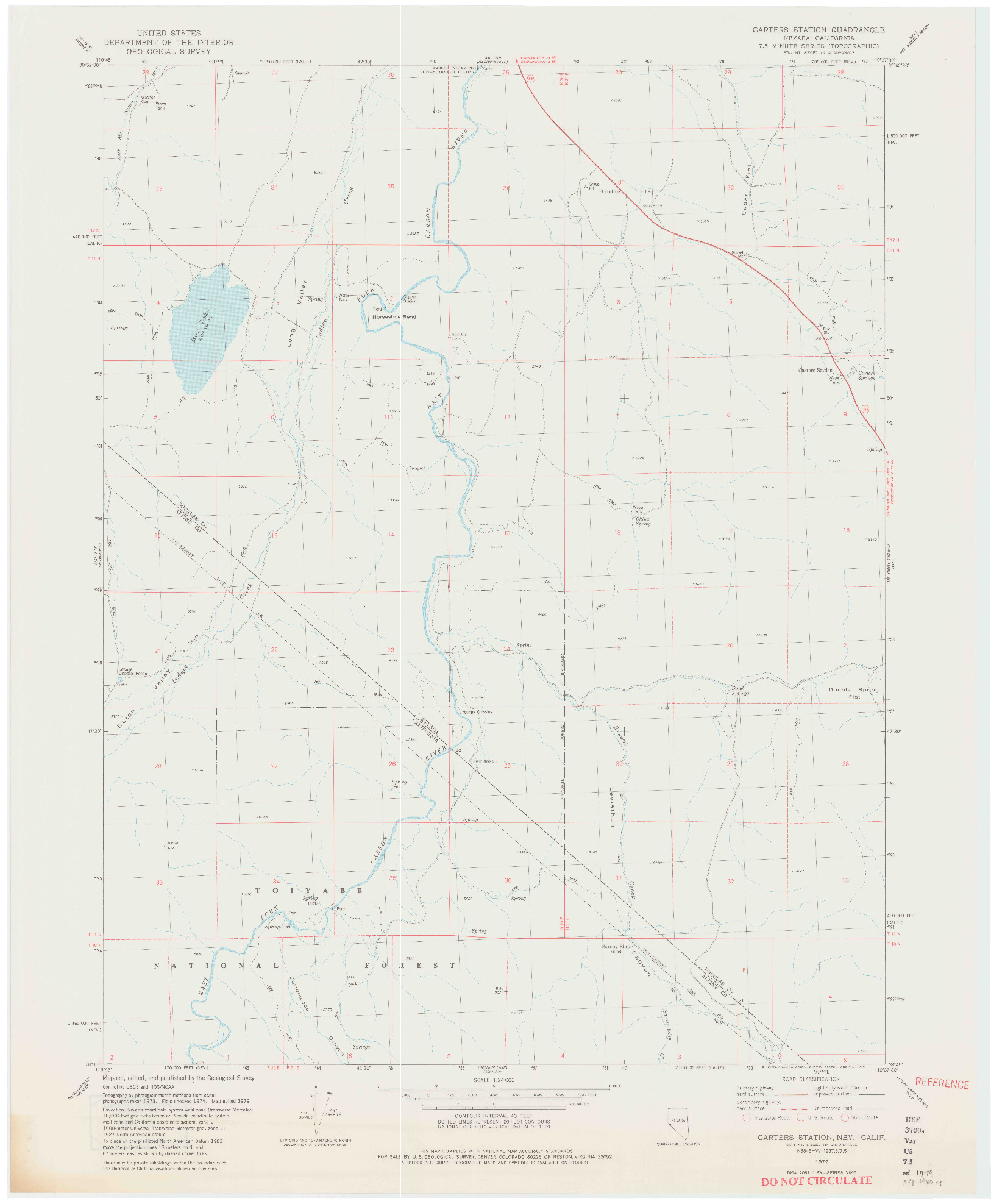 USGS 1:24000-SCALE QUADRANGLE FOR CARTERS STATION, NV 1979