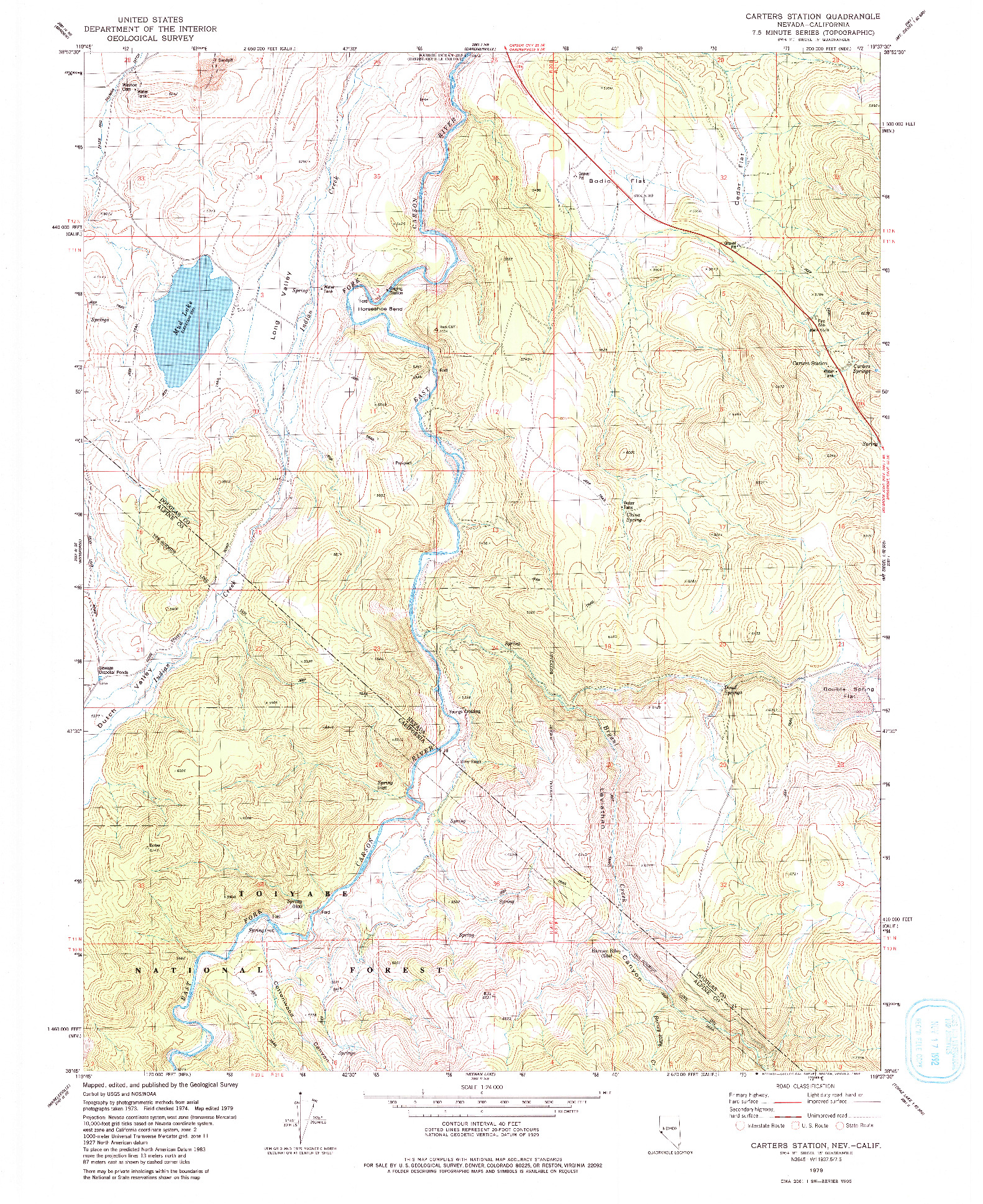 USGS 1:24000-SCALE QUADRANGLE FOR CARTERS STATION, NV 1979