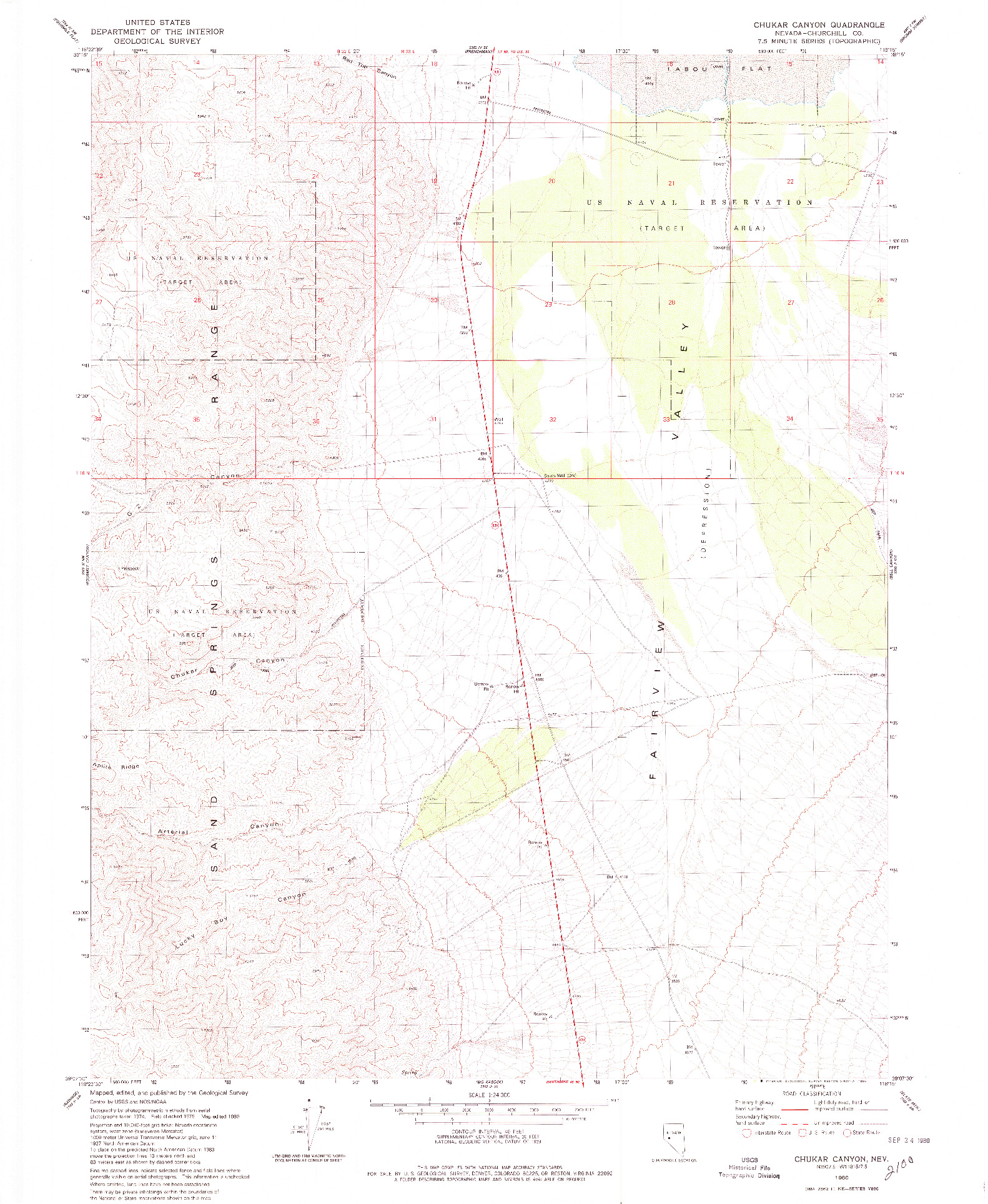 USGS 1:24000-SCALE QUADRANGLE FOR CHUKAR CANYON, NV 1980