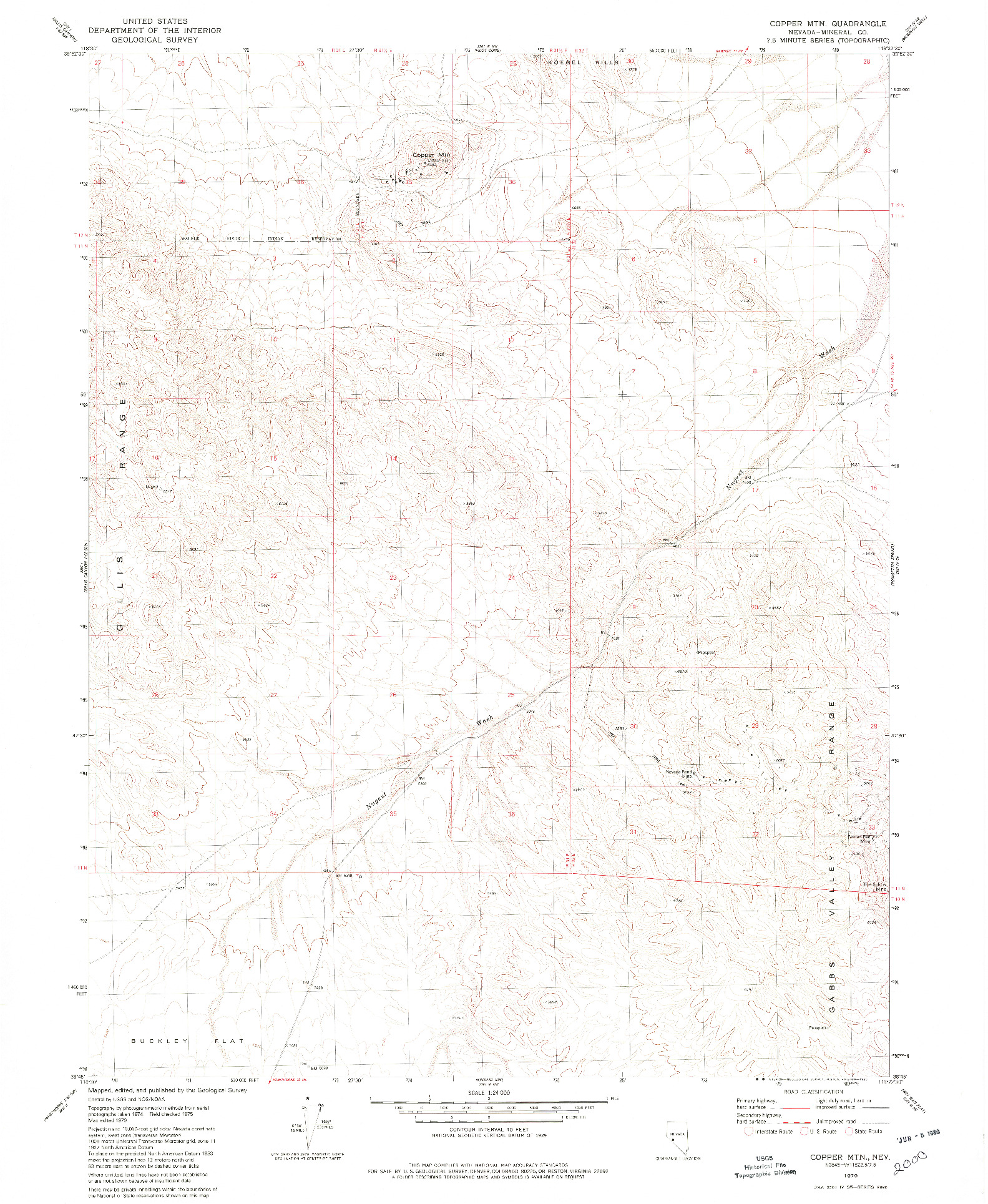 USGS 1:24000-SCALE QUADRANGLE FOR COPPER MTN., NV 1979