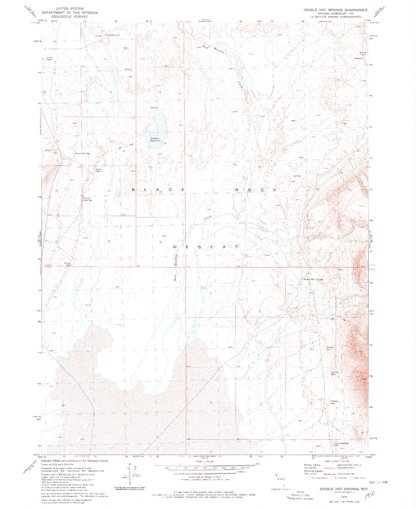 USGS 1:24000-SCALE QUADRANGLE FOR DOUBLE HOT SPRINGS, NV 1979
