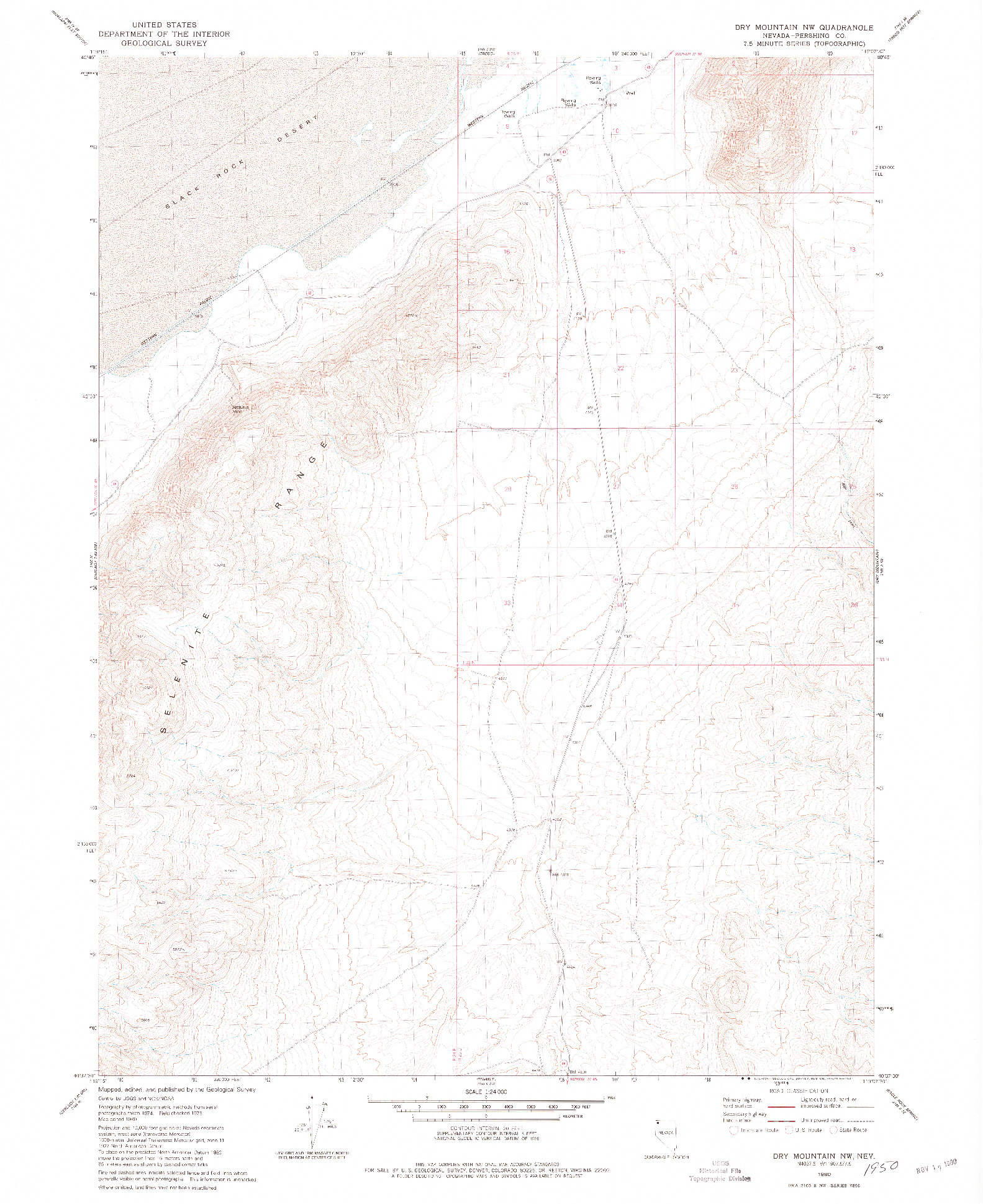 USGS 1:24000-SCALE QUADRANGLE FOR DRY MOUNTAIN NW, NV 1980
