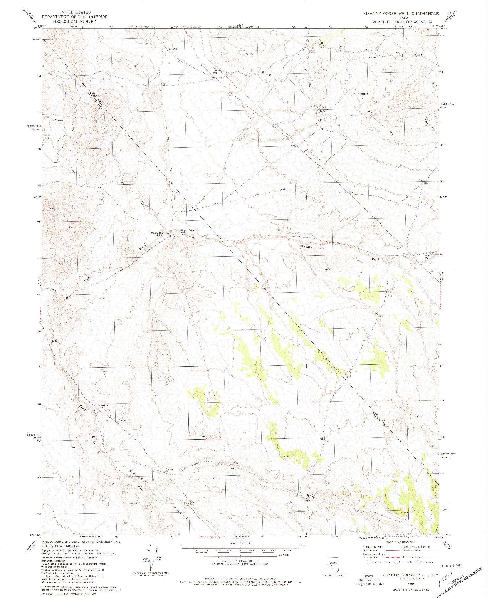 USGS 1:24000-SCALE QUADRANGLE FOR GRANNY GOOSE WELL, NV 1980