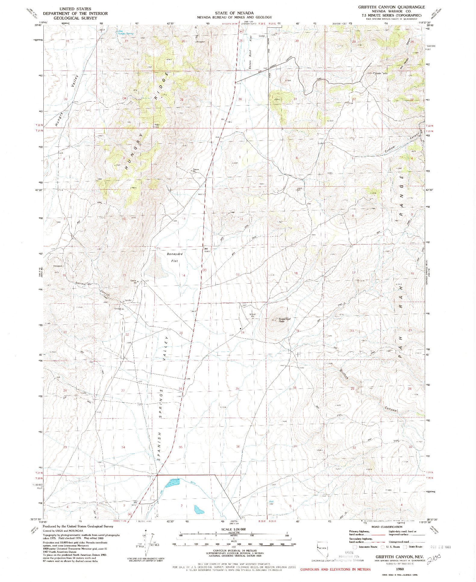 USGS 1:24000-SCALE QUADRANGLE FOR GRIFFITH CANYON, NV 1980