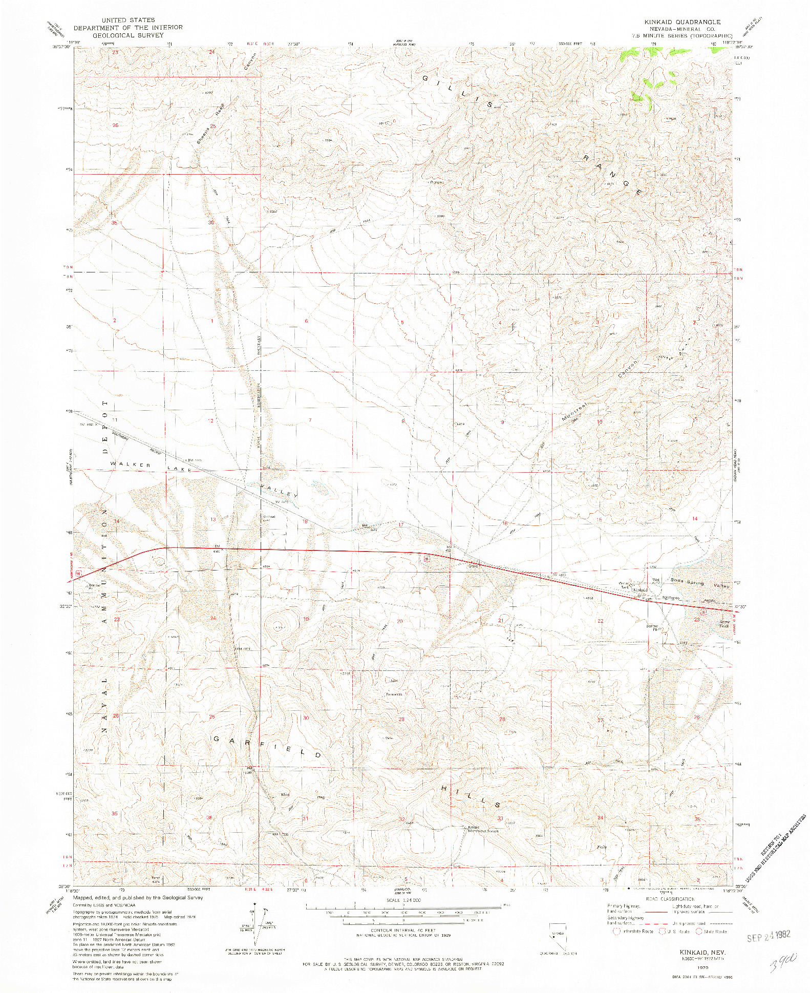 USGS 1:24000-SCALE QUADRANGLE FOR KINKAID, NV 1979