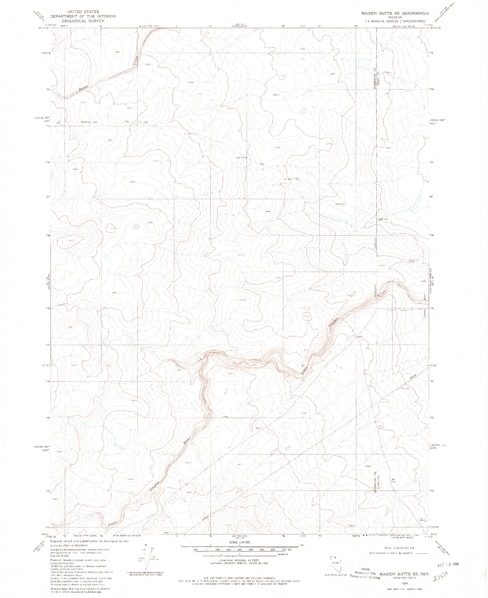 USGS 1:24000-SCALE QUADRANGLE FOR MAIDEN BUTTE SE, NV 1980