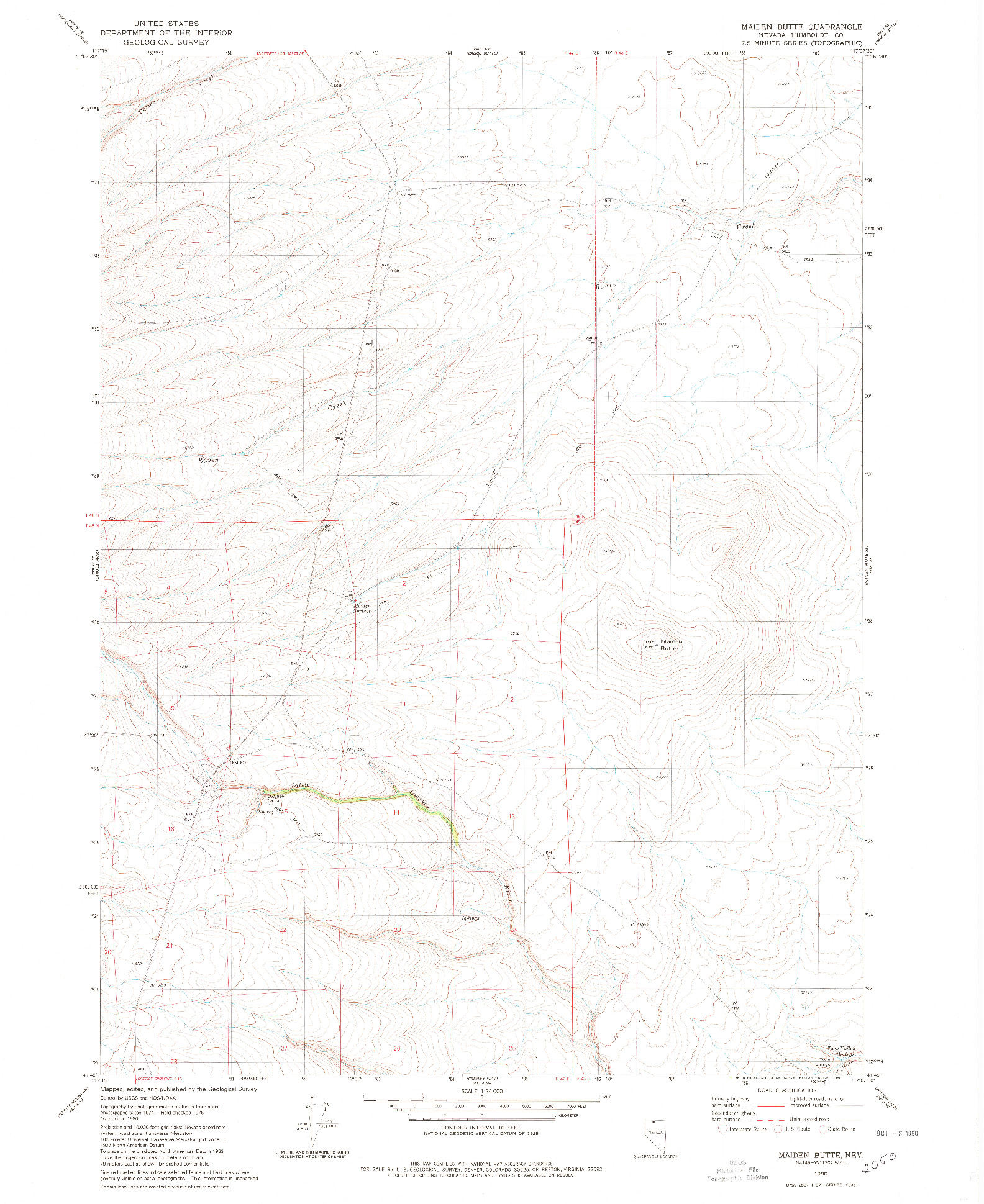 USGS 1:24000-SCALE QUADRANGLE FOR MAIDEN BUTTE, NV 1980