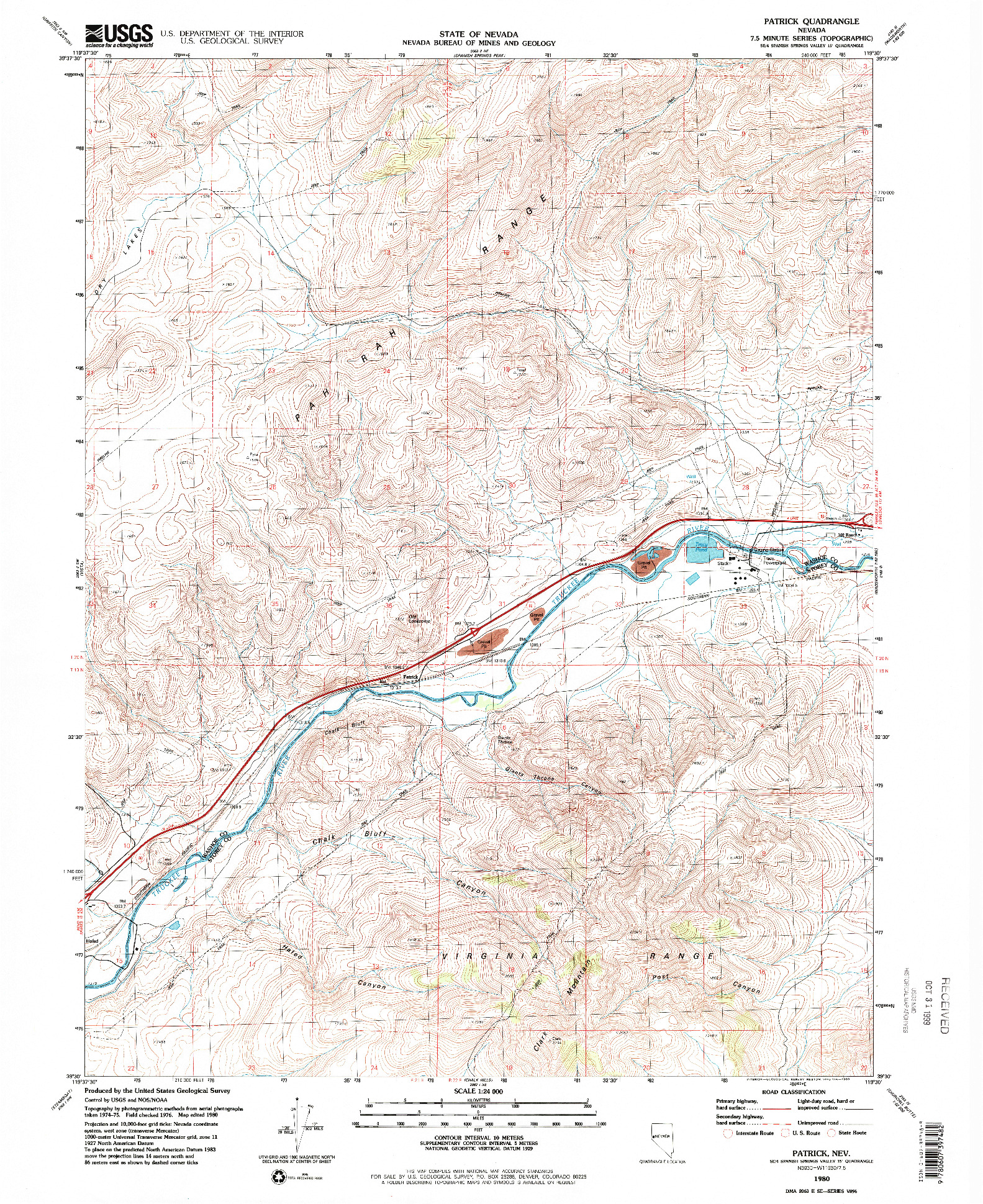 USGS 1:24000-SCALE QUADRANGLE FOR PATRICK, NV 1980