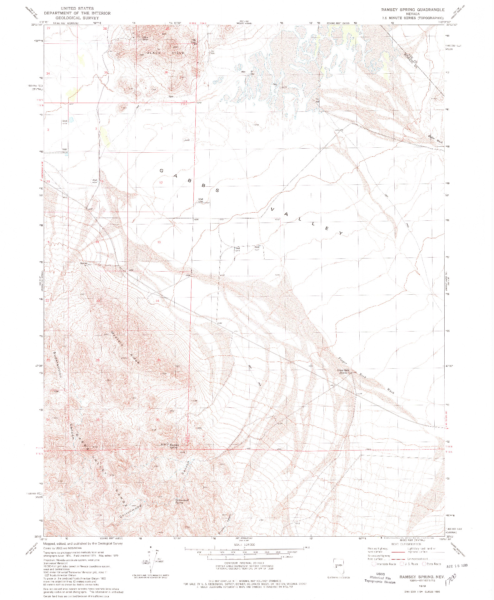 USGS 1:24000-SCALE QUADRANGLE FOR RAMSEY SPRING, NV 1979