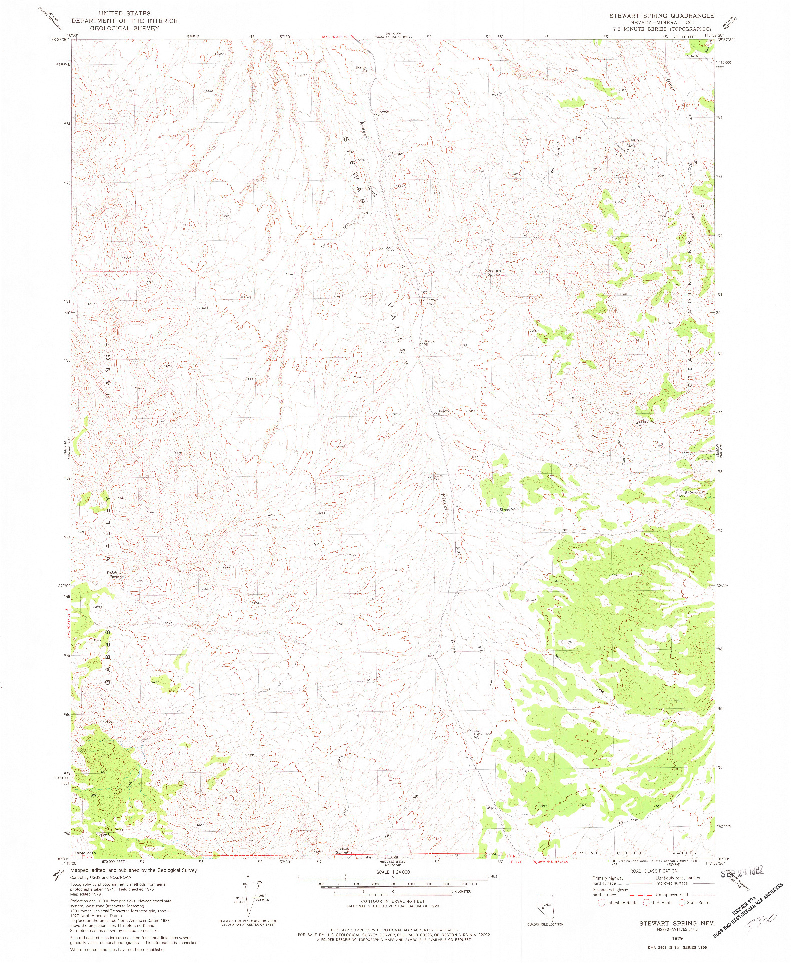 USGS 1:24000-SCALE QUADRANGLE FOR STEWART SPRING, NV 1979