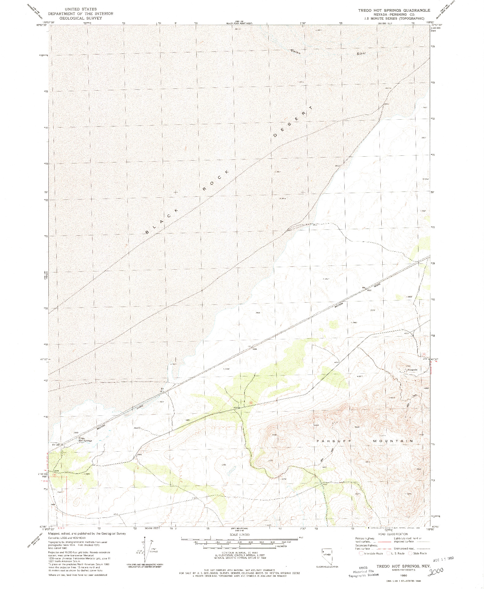 USGS 1:24000-SCALE QUADRANGLE FOR TREGO HOT SPRING, NV 1980