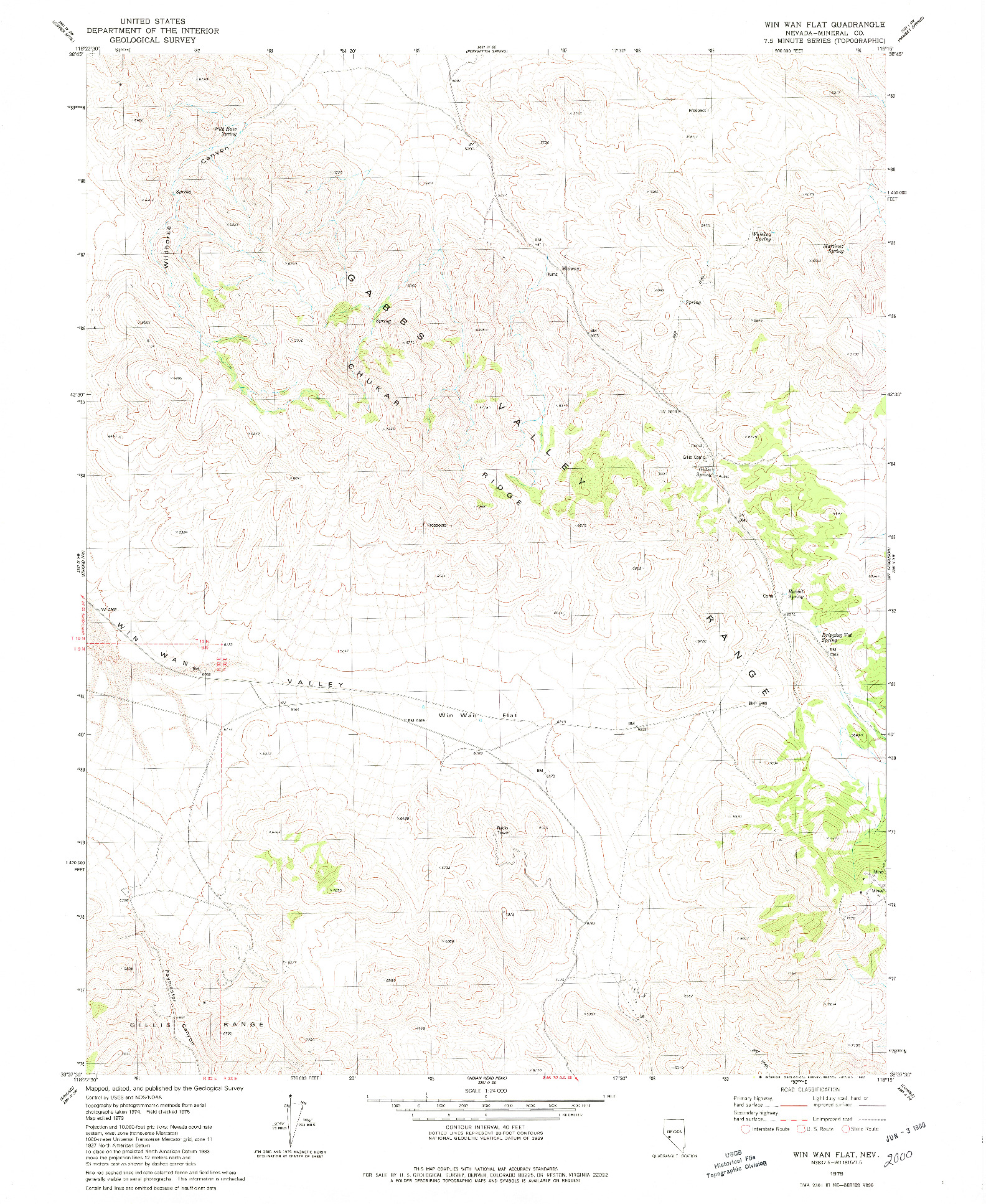 USGS 1:24000-SCALE QUADRANGLE FOR WIN WAN FLAT, NV 1979