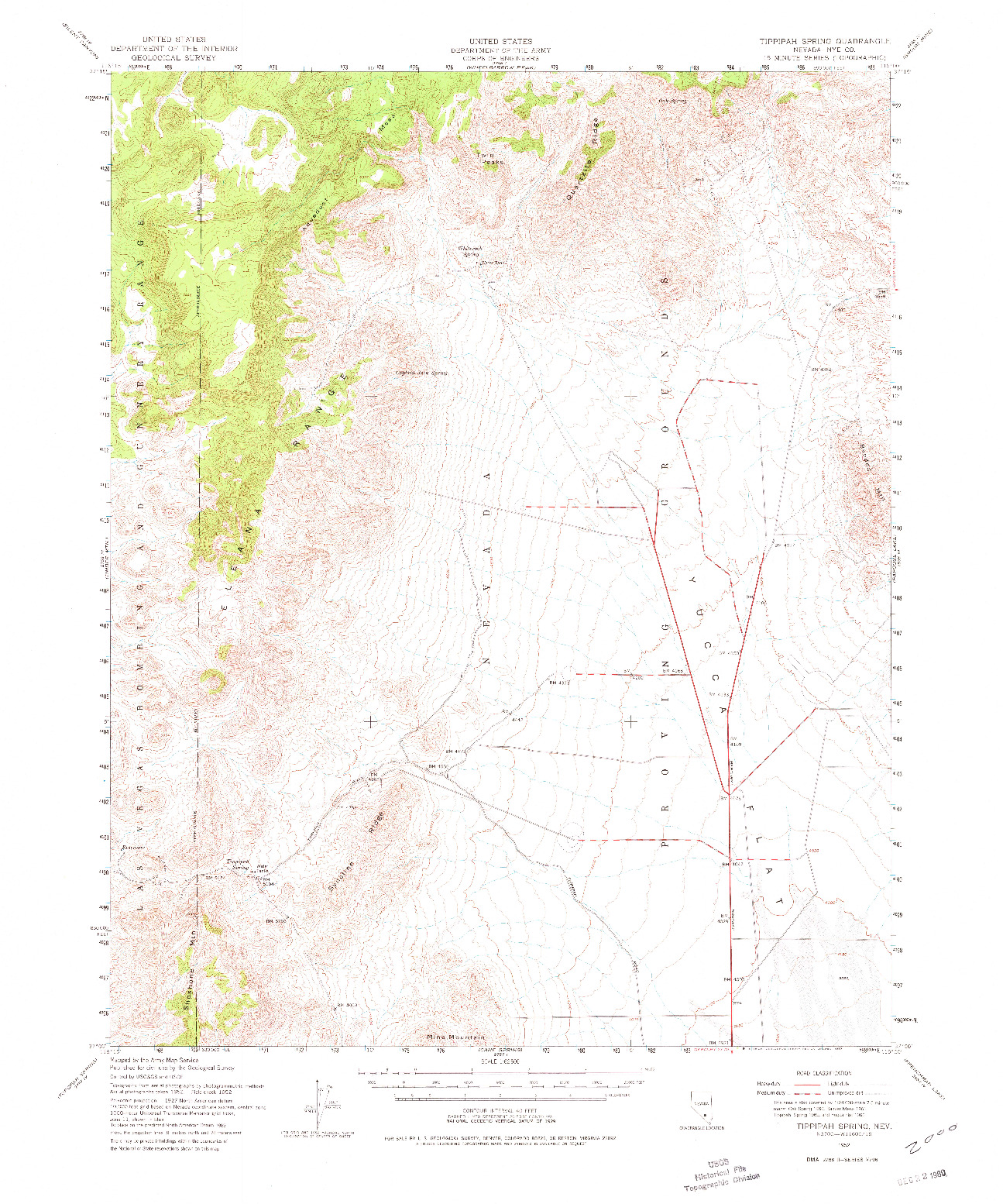 USGS 1:62500-SCALE QUADRANGLE FOR TIPPIPAH SPRING, NV 1952