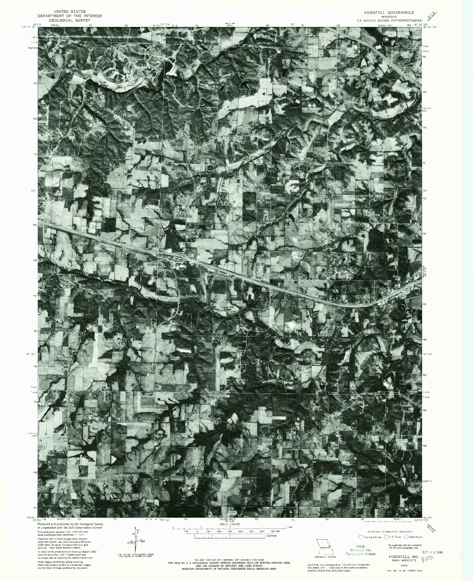 USGS 1:24000-SCALE QUADRANGLE FOR FORISTELL, MO 1979