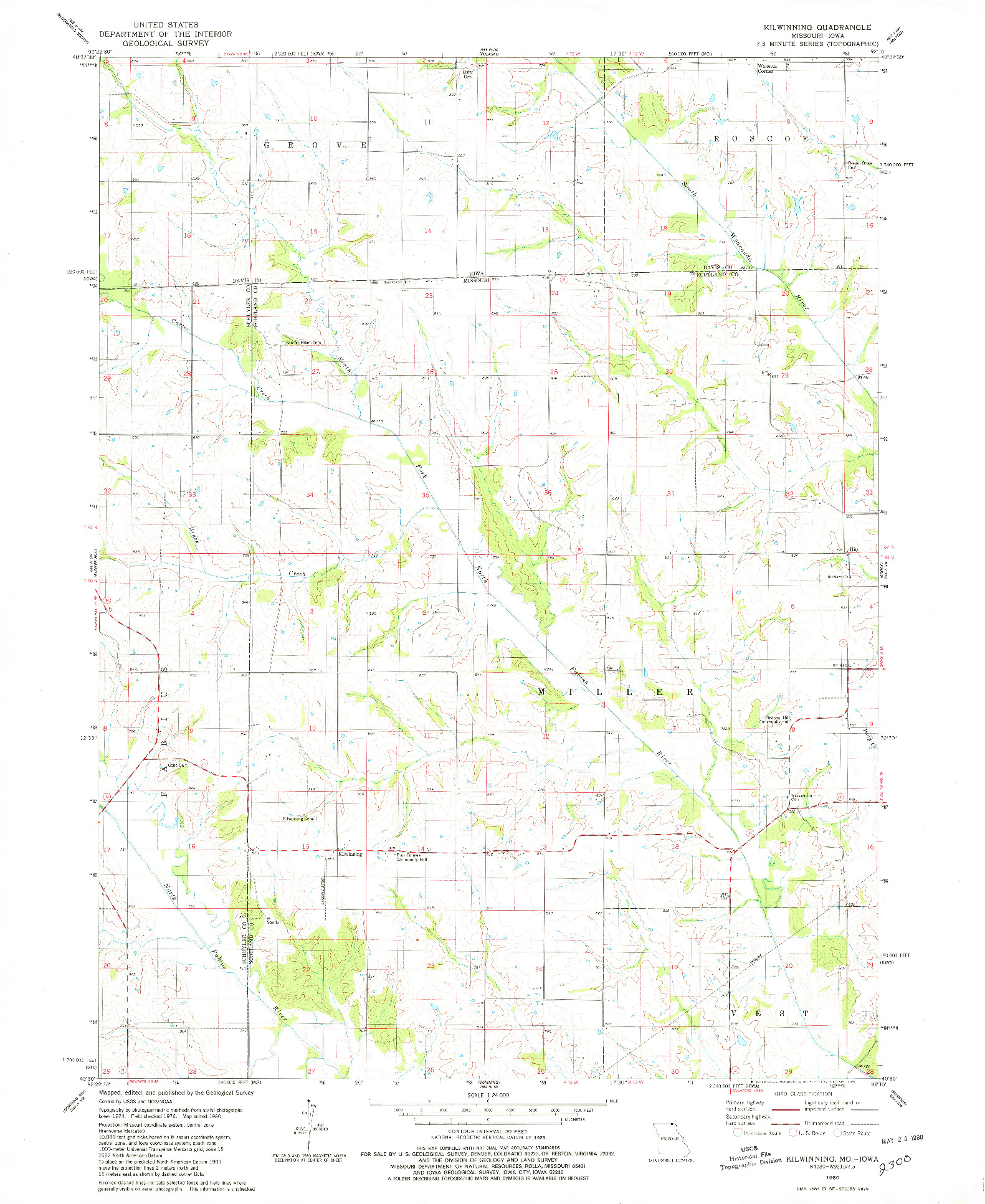 USGS 1:24000-SCALE QUADRANGLE FOR KILWINNING, MO 1980