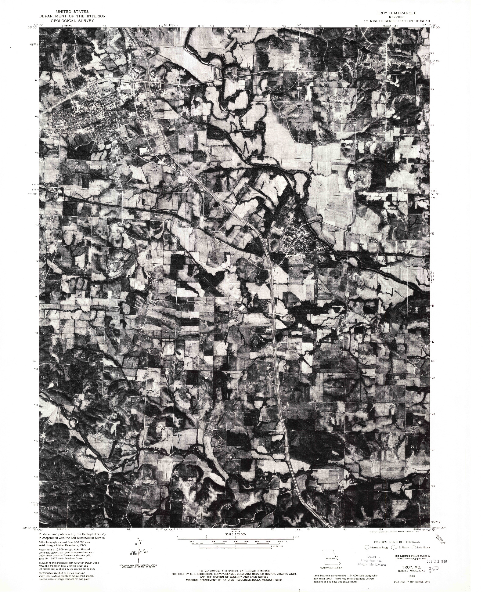 USGS 1:24000-SCALE QUADRANGLE FOR TROY, MO 1979