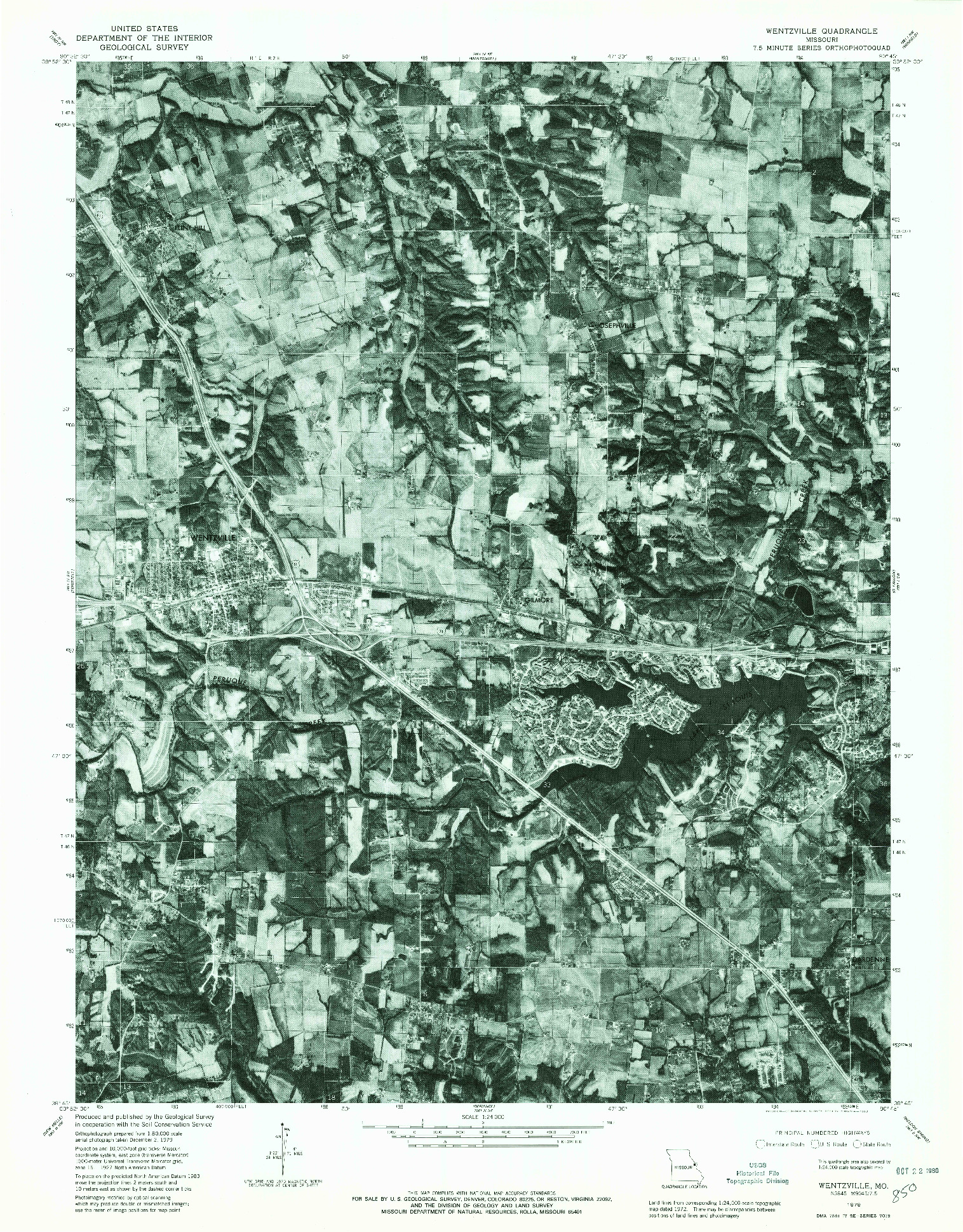 USGS 1:24000-SCALE QUADRANGLE FOR WENTZVILLE, MO 1979
