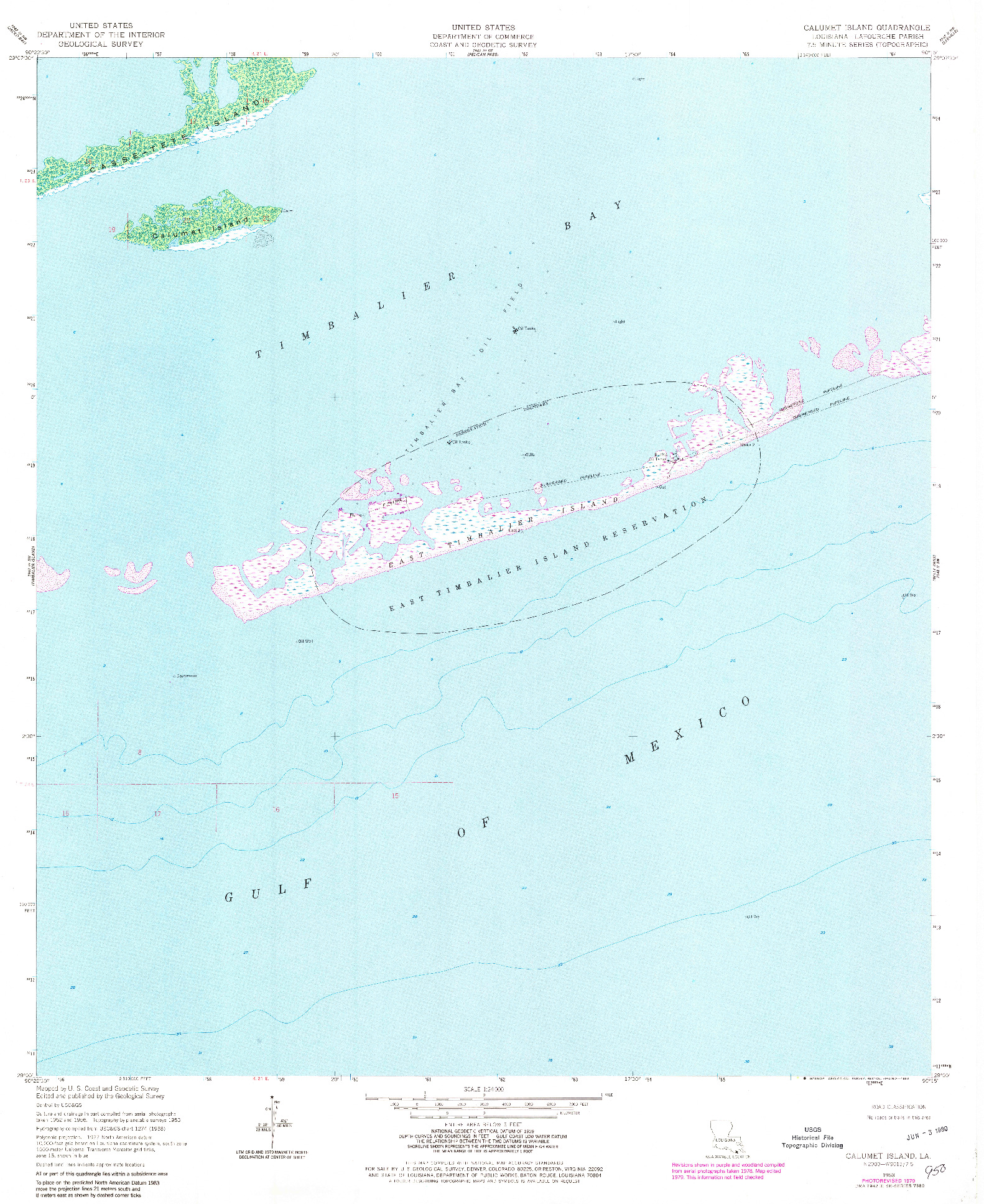 USGS 1:24000-SCALE QUADRANGLE FOR CALUMET ISLAND, LA 1953