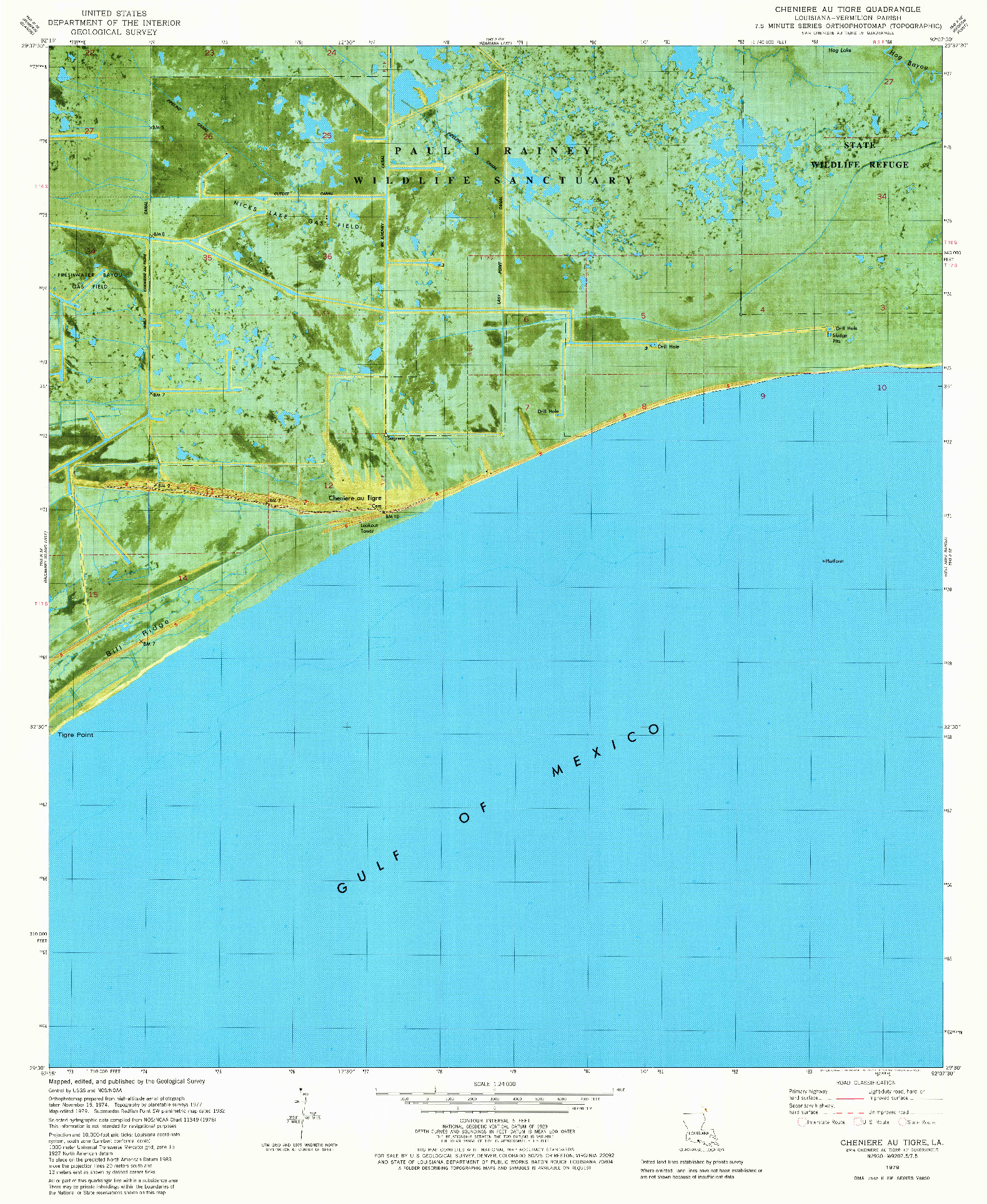 USGS 1:24000-SCALE QUADRANGLE FOR CHENIERE AU TIGRE, LA 1979