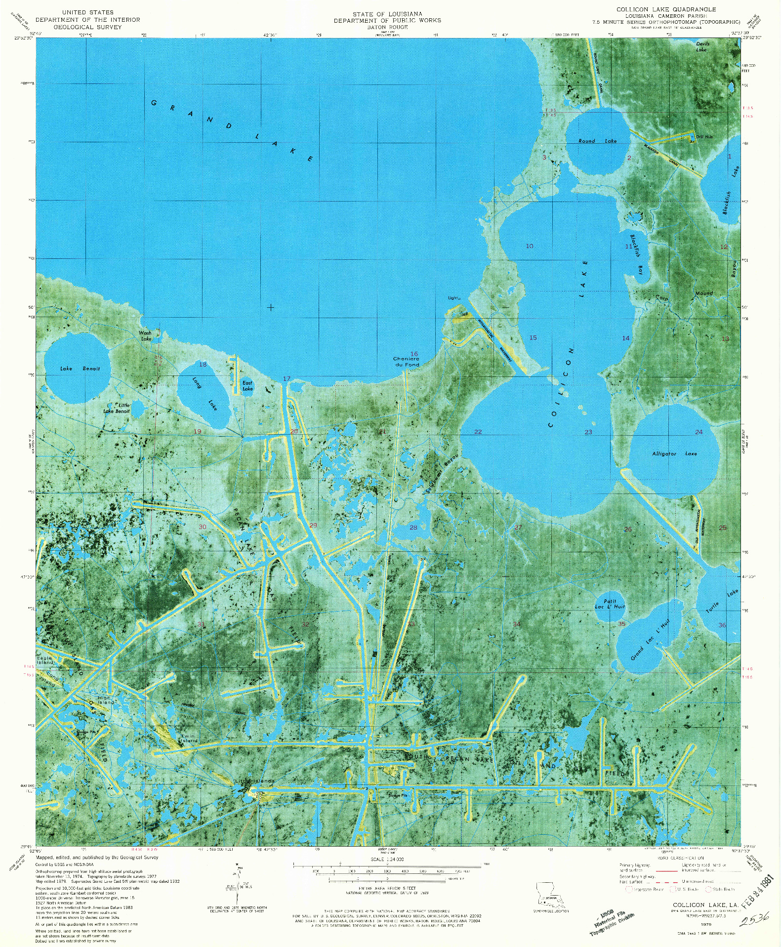 USGS 1:24000-SCALE QUADRANGLE FOR COLLICON LAKE, LA 1979