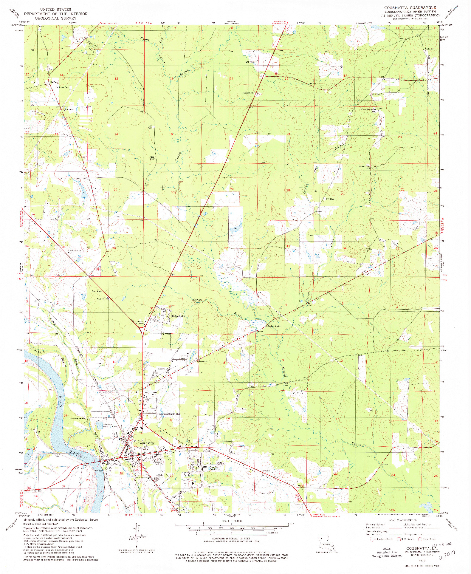 USGS 1:24000-SCALE QUADRANGLE FOR COUSHATTA, LA 1979