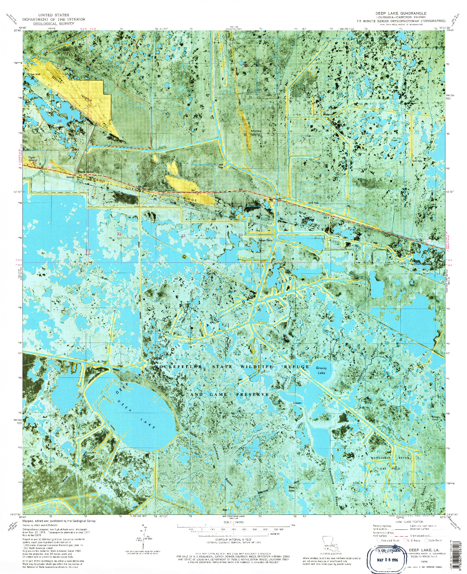 USGS 1:24000-SCALE QUADRANGLE FOR DEEP LAKE, LA 1979