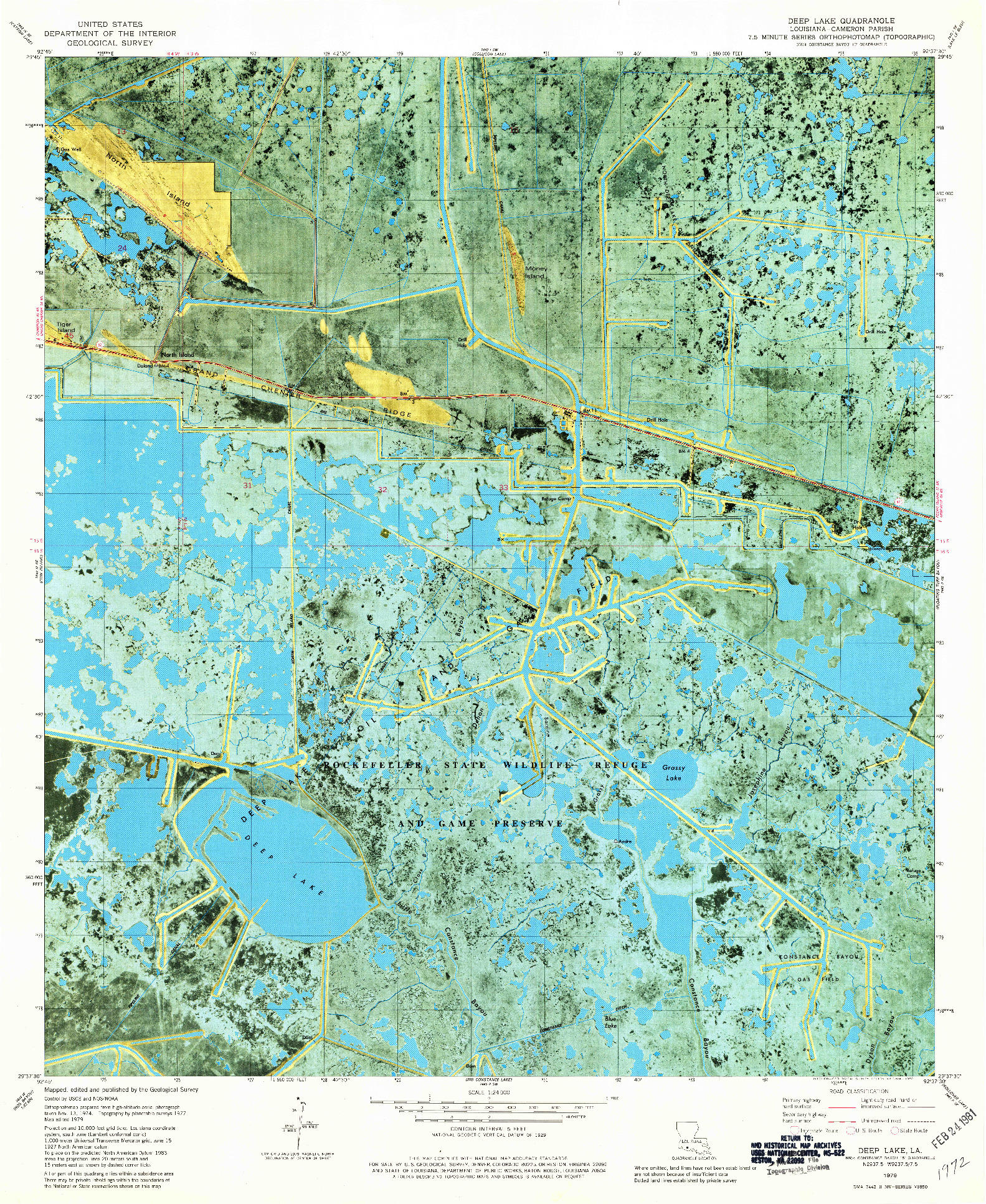 USGS 1:24000-SCALE QUADRANGLE FOR DEEP LAKE, LA 1979