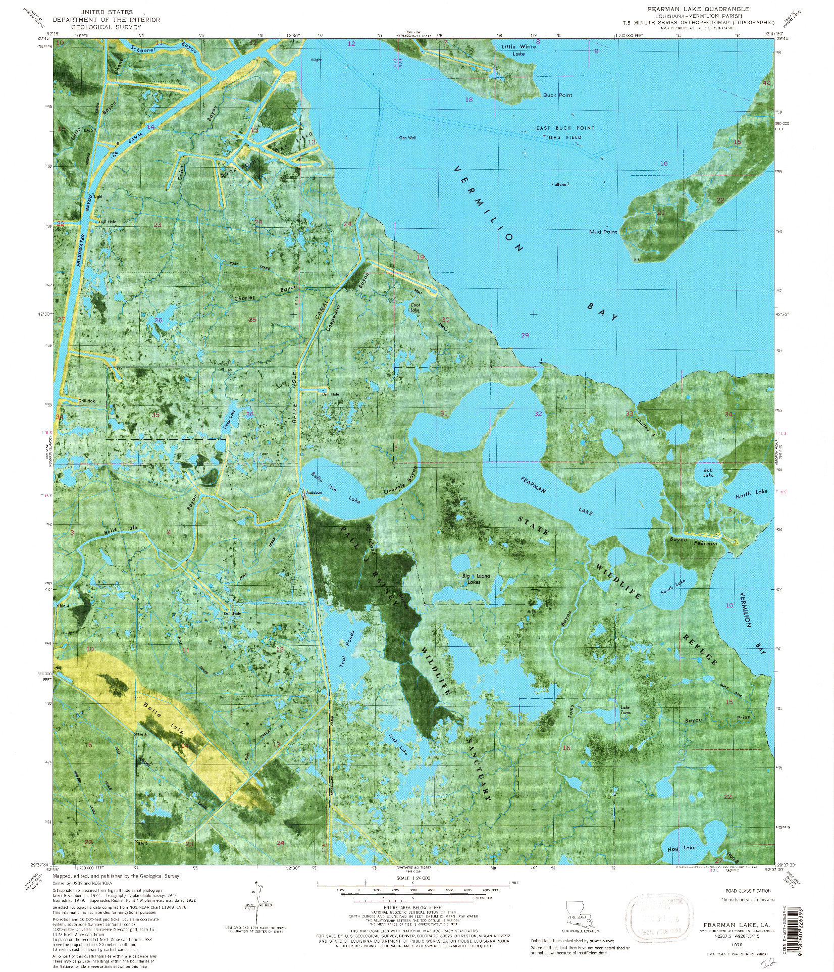 USGS 1:24000-SCALE QUADRANGLE FOR FEARMAN LAKE, LA 1979