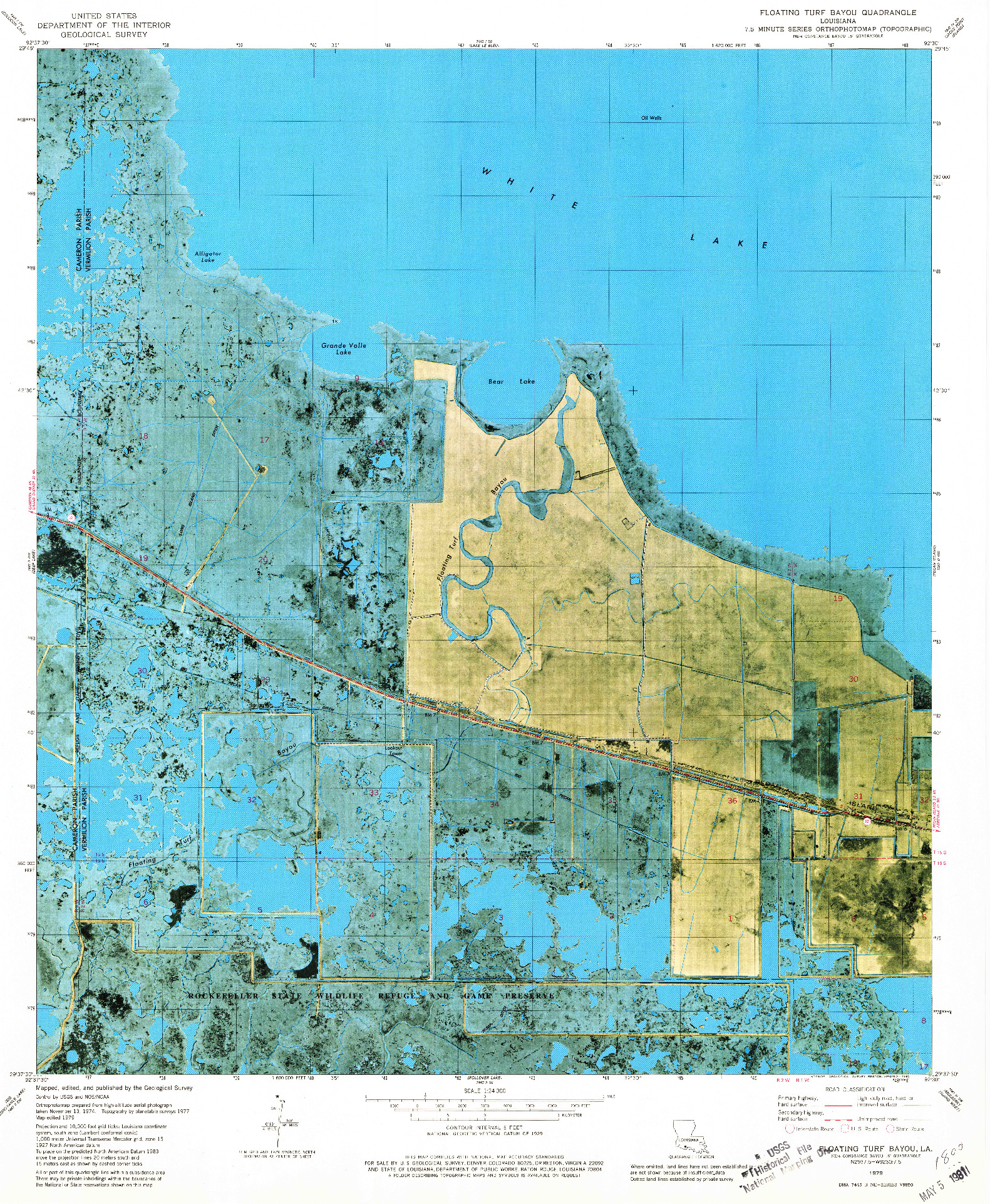 USGS 1:24000-SCALE QUADRANGLE FOR FLOATING TURF BAYOU, LA 1979