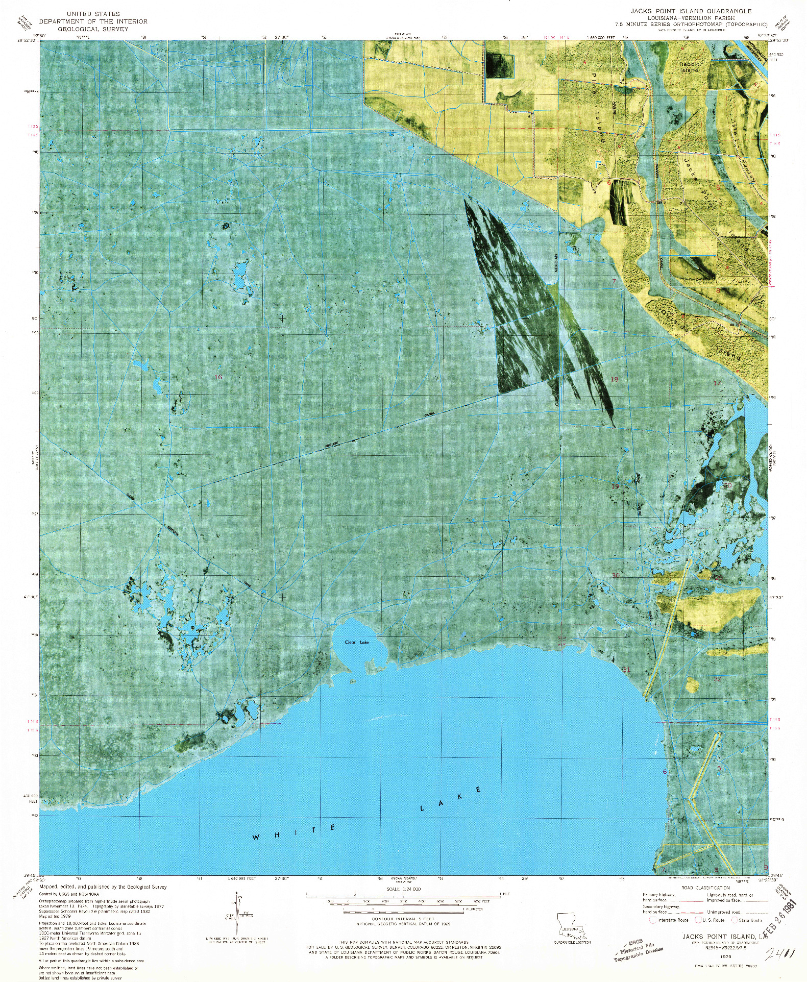 USGS 1:24000-SCALE QUADRANGLE FOR JACKS POINT ISLAND, LA 1953