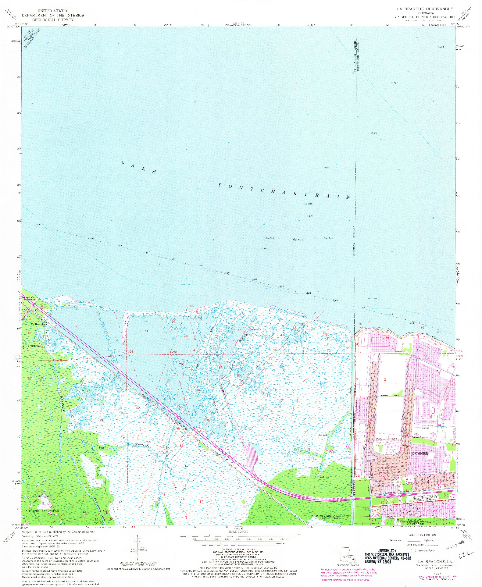 USGS 1:24000-SCALE QUADRANGLE FOR LA BRANCHE, LA 1967