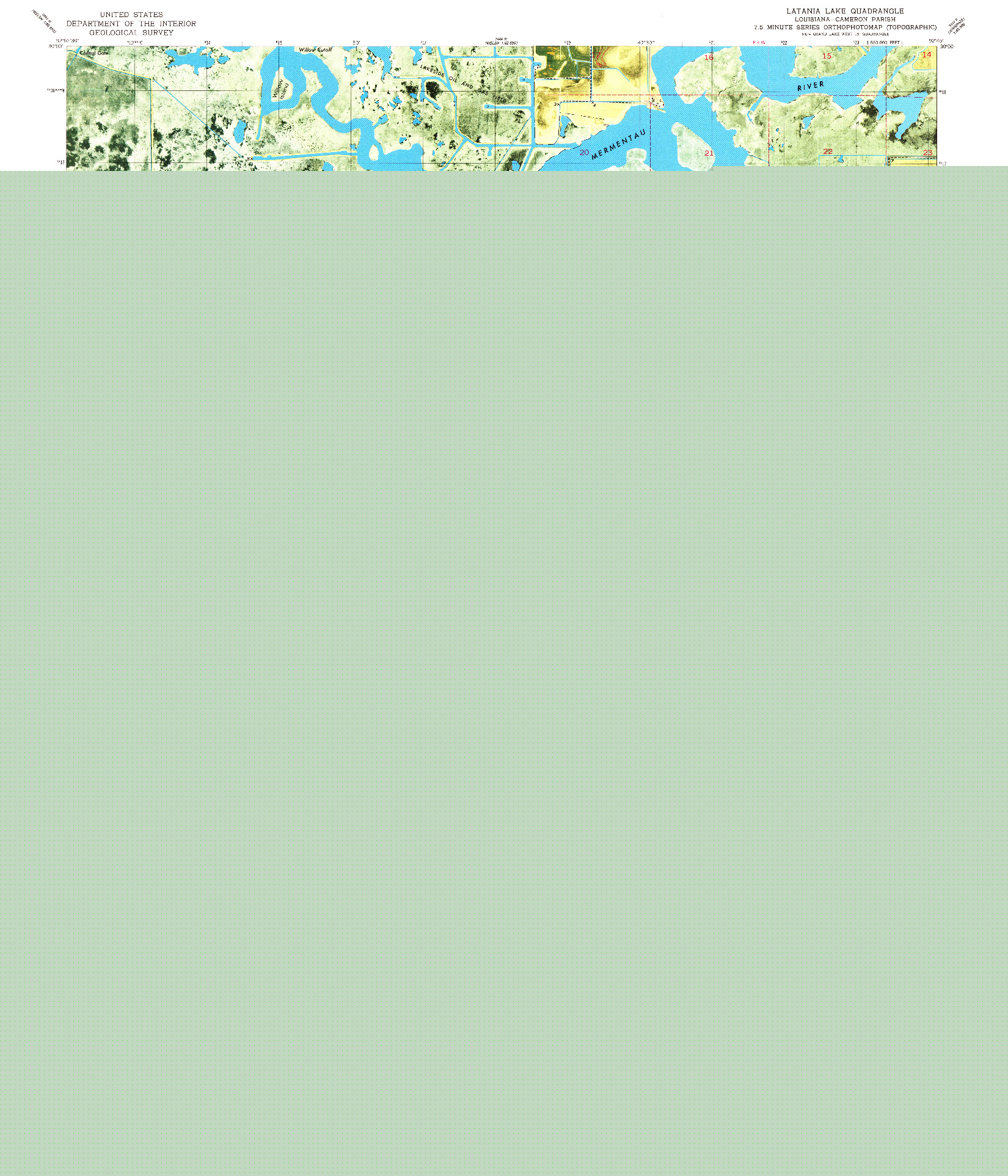 USGS 1:24000-SCALE QUADRANGLE FOR LATANIA LAKE, LA 1980