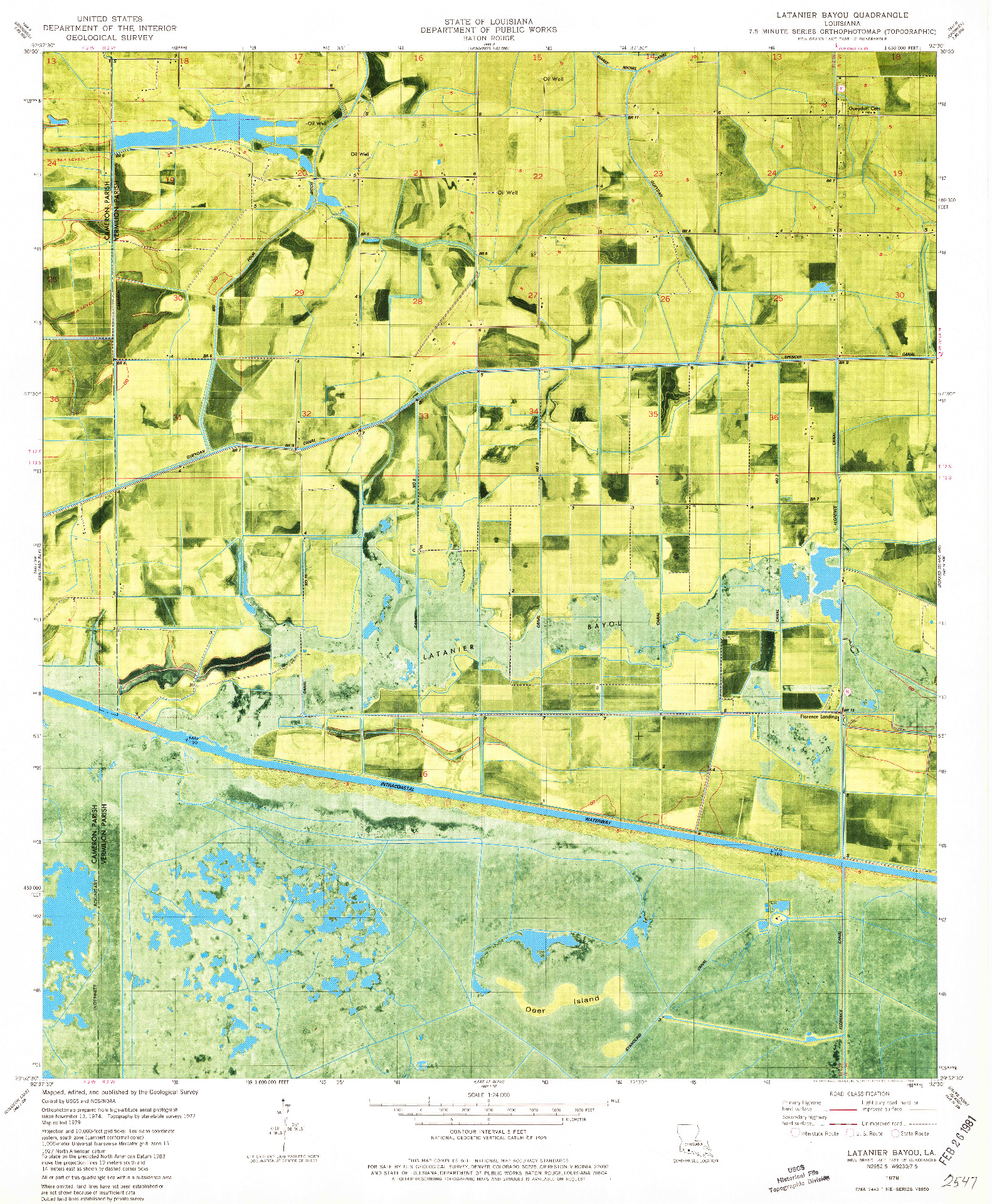 USGS 1:24000-SCALE QUADRANGLE FOR LATANIER BAYOU, LA 1979